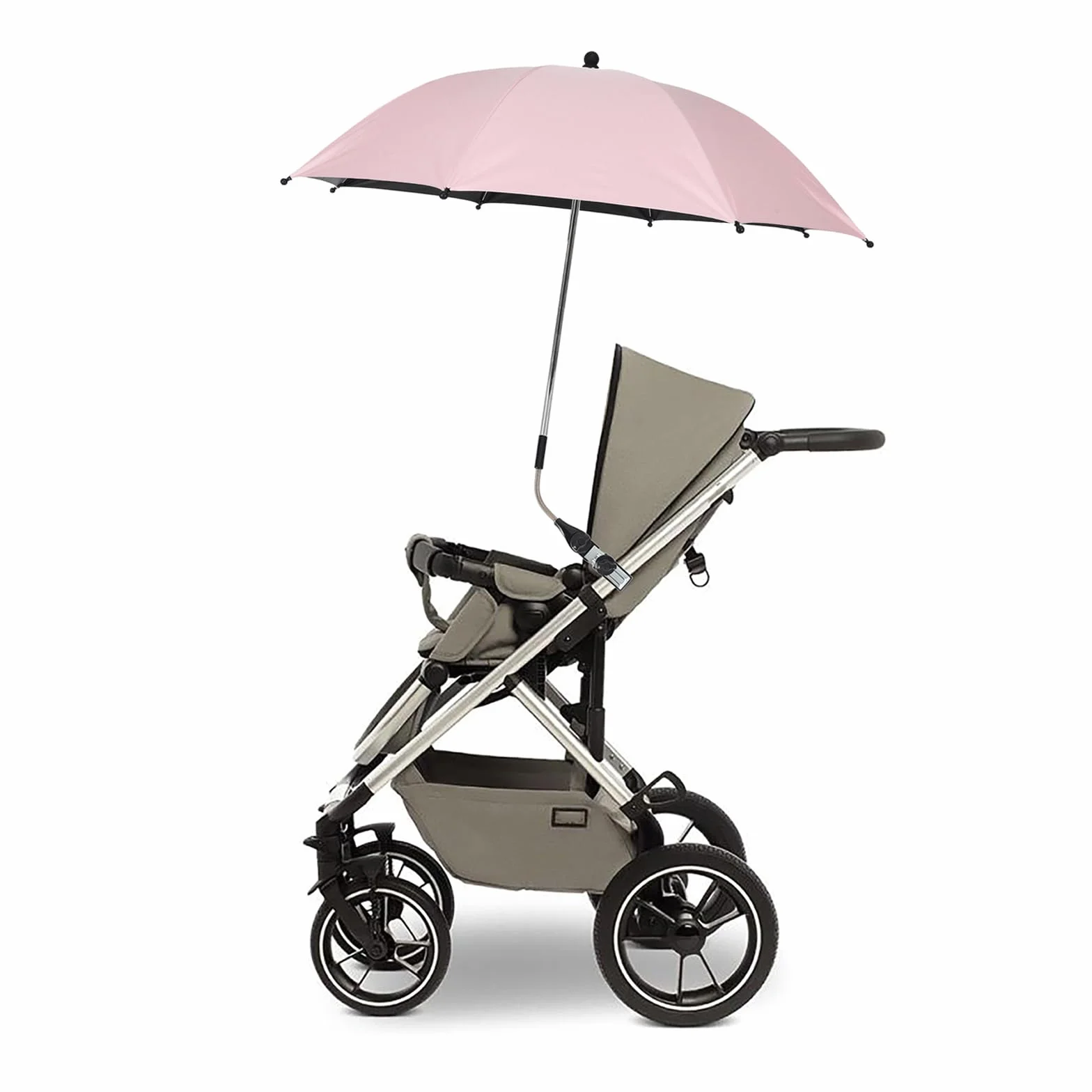 Ombrello per Bambini Ombrellon con Clamp,75cm Ombra per Clamp-On, con Clip Fixing Device UPF 50+,Ombrelini parasole per di Patio, Passeggini (Rosa)