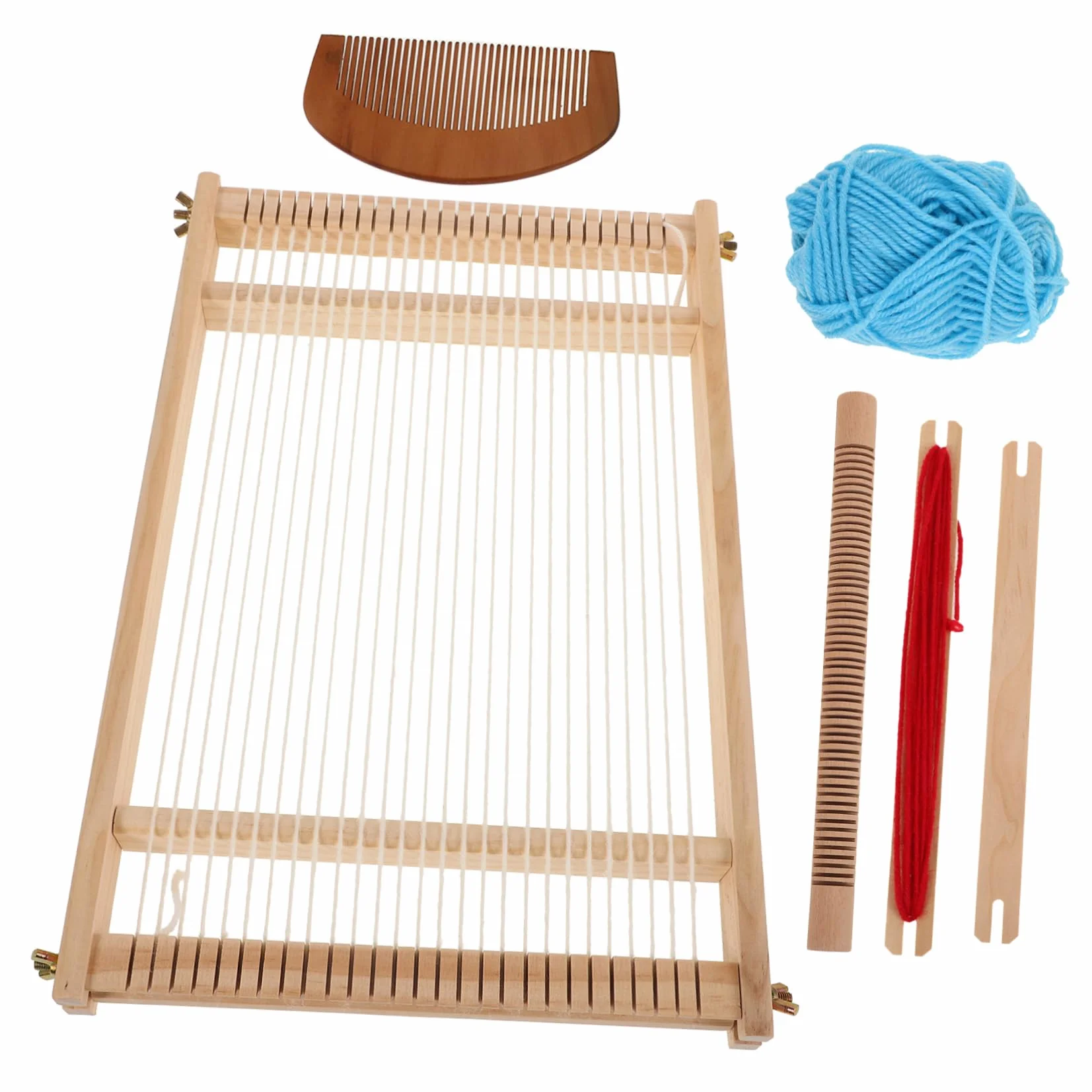 BATHVEVE Telaio per Tessitura in Legno per Ragazzo Ragazza e Giovani Semplice Funzionamento, per Lavori Artigianali e Insegnamento Fai da Te, Strumento Multifunzionale per Colore Casuale