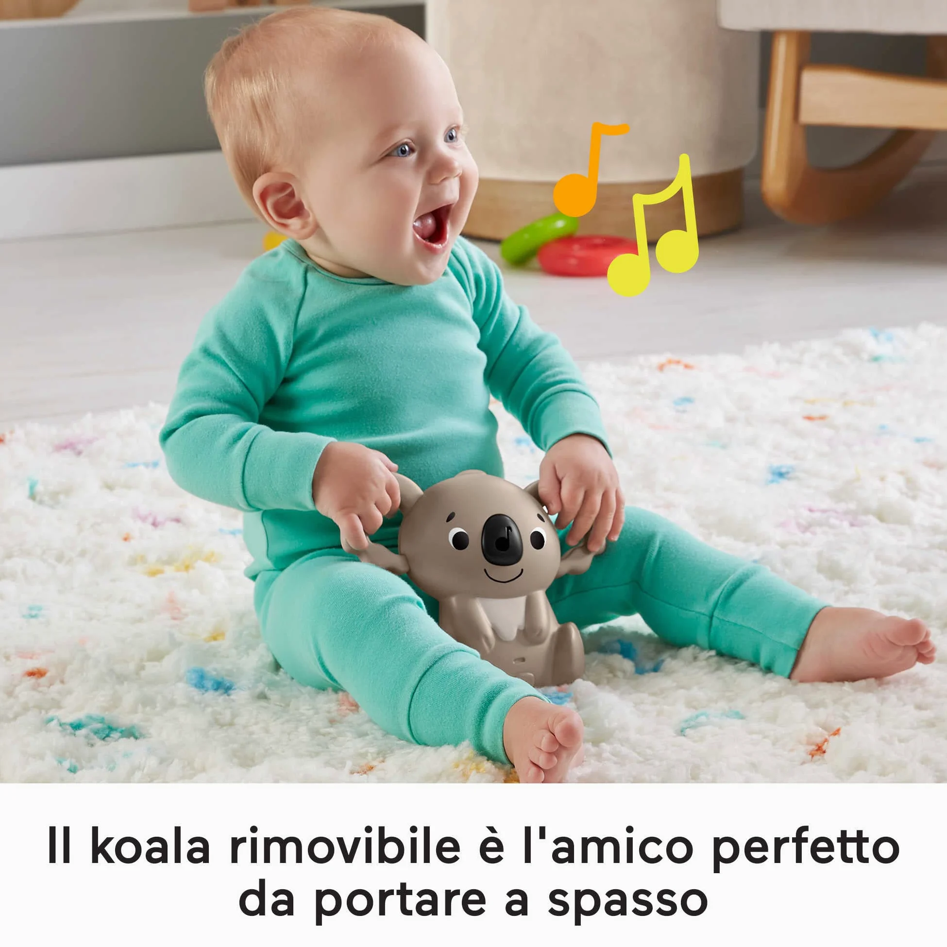 Fisher-Price - Giostrina Gioco e Relax 3-in-1, Include Un tenero Koala e 3 Giocattoli a Due Lati da Appendere, per culle, passeggini e da Portare a Passeggio, Giocattolo per Bambini, 0+ Anni, HGB90