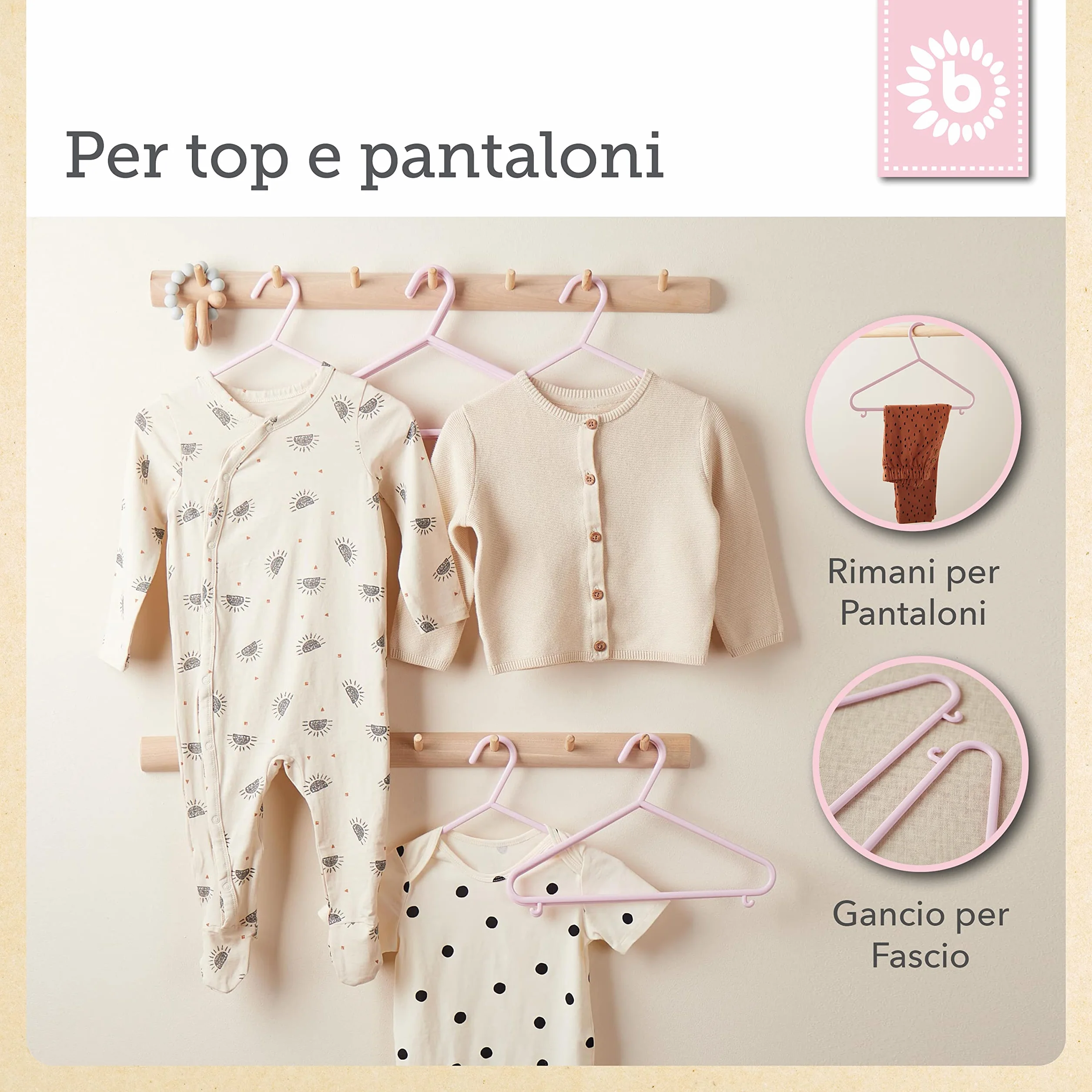 grucce appendiabiti bieco bambino del bambino del bambino gancio ganci di plastica per la conservazione guardaroba lunghezza armadietto 29,5 centimetri, 16 pezzi, colore rosa, piccolo, ARTN 90.016.141
