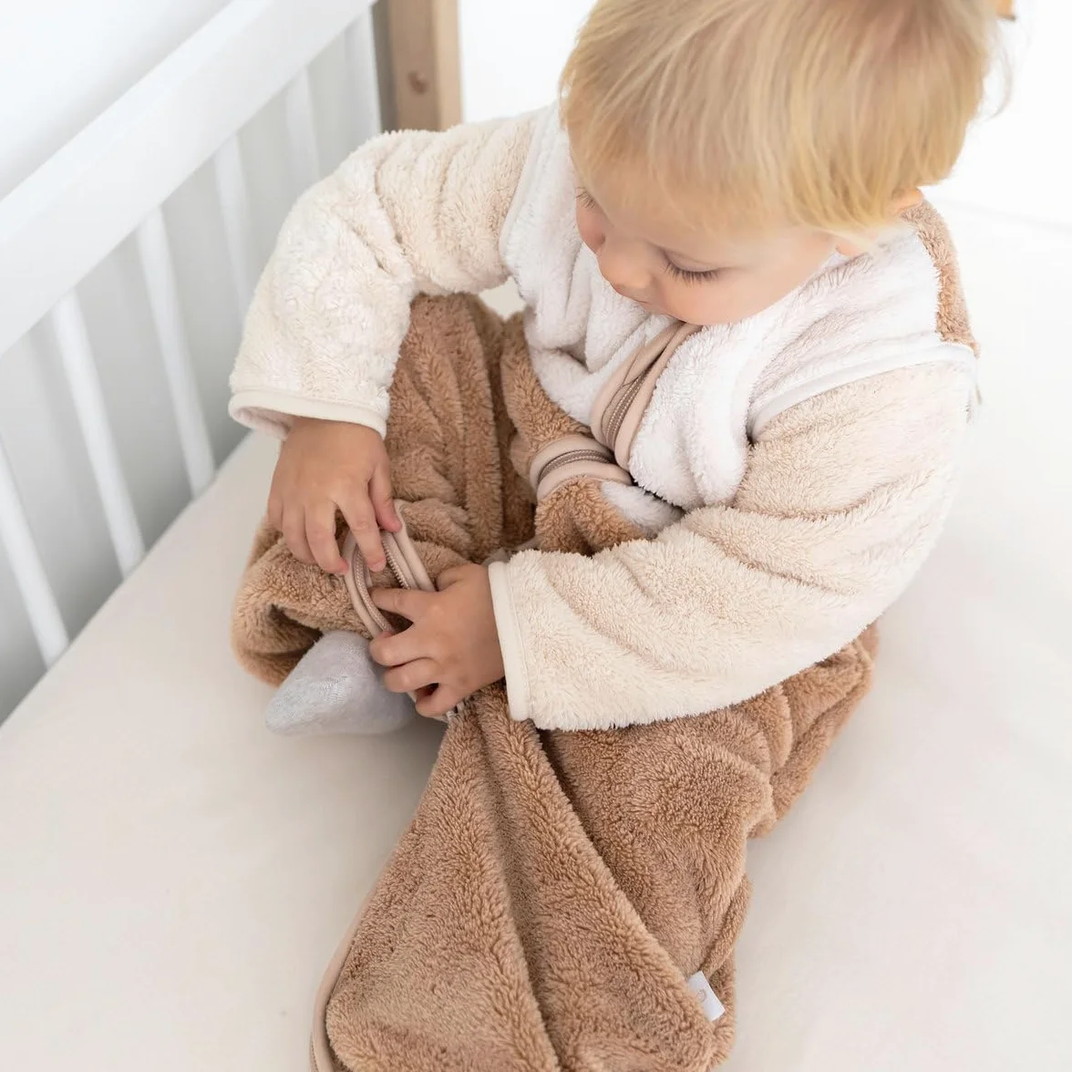 BEMINI Sacco nanna per gambe separabili invernali – TOG 2.5 Softy – Natural tricolor