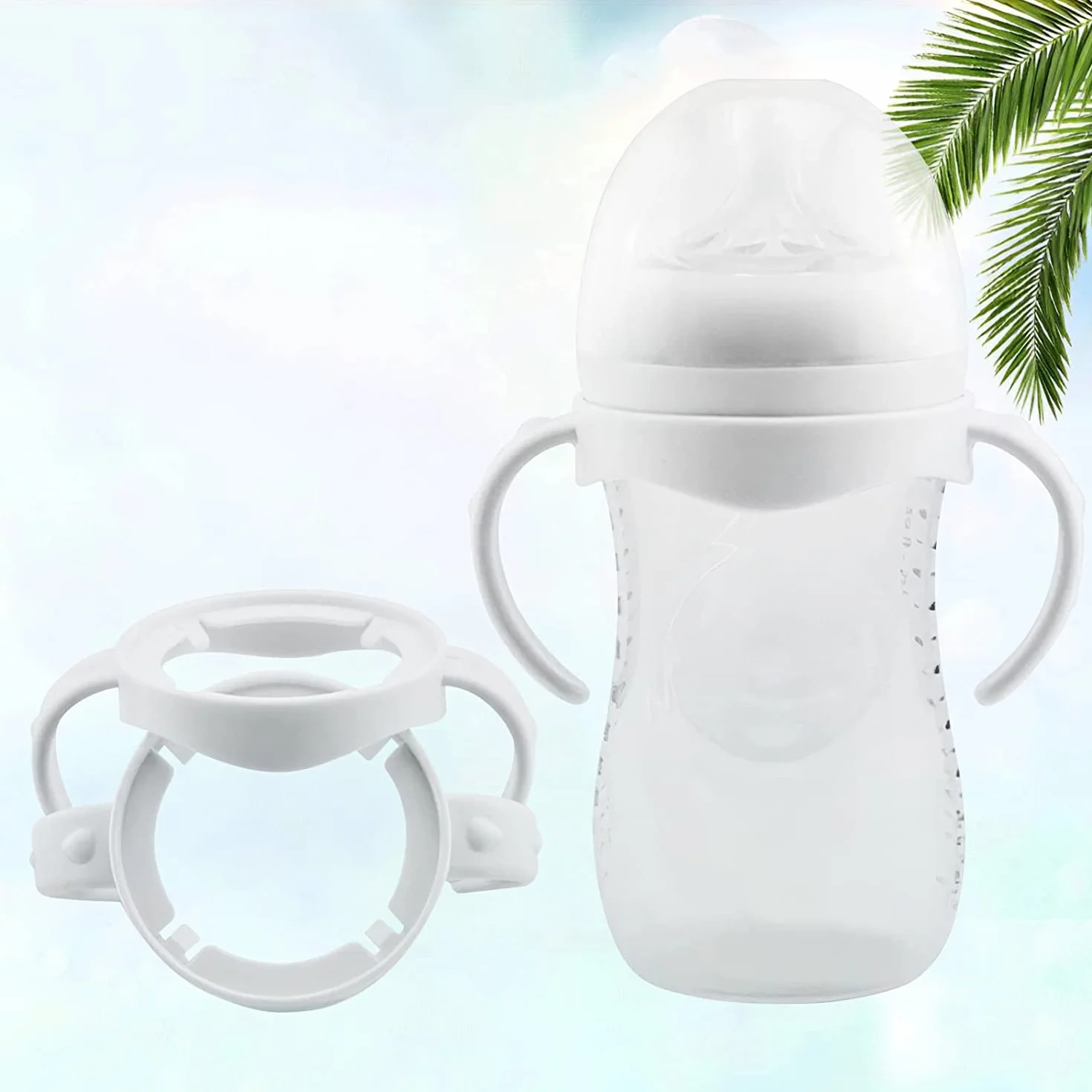Baby Feeding Portaborraccia per Allattamento, Manici per Biberon, Collo Largo Manici per Biberon Universale, Impugnatura Easy Easy in Plastica Standard per AVENT Natural Series White (pacco da 5)