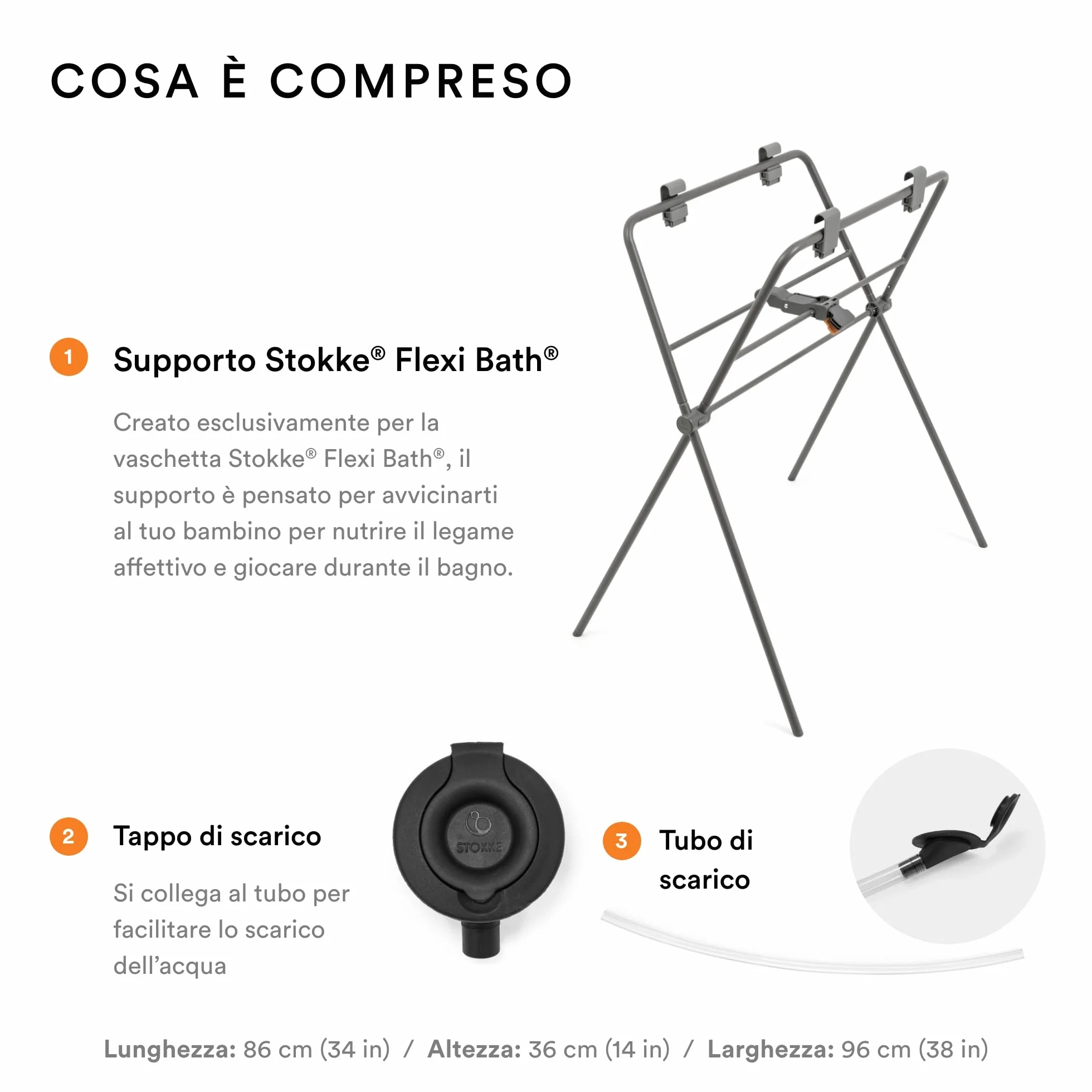 Stokke - Supporto da bagno Flexi, colore: grigio, non compatibile con Flexi Bath XL, ideale per neonati fino a 10 kg