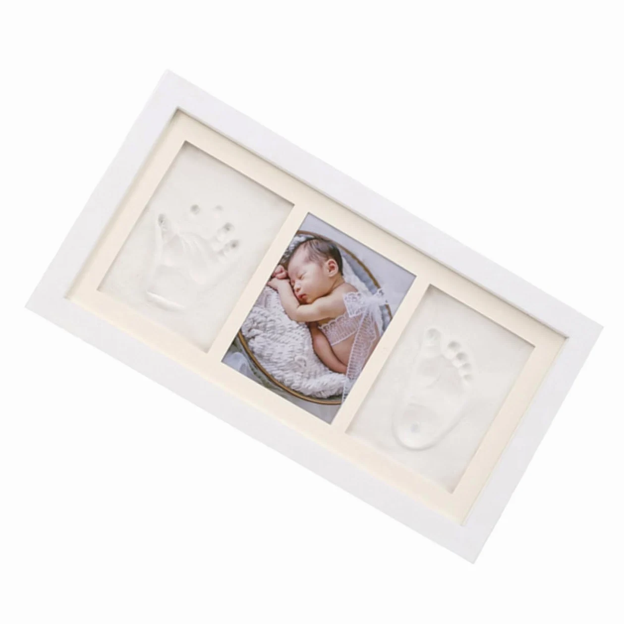BESTonZON Cornice per Impronte di E Piedi di Neonati Elegante E Creativa Portafoto per i Ricordi del Bambino