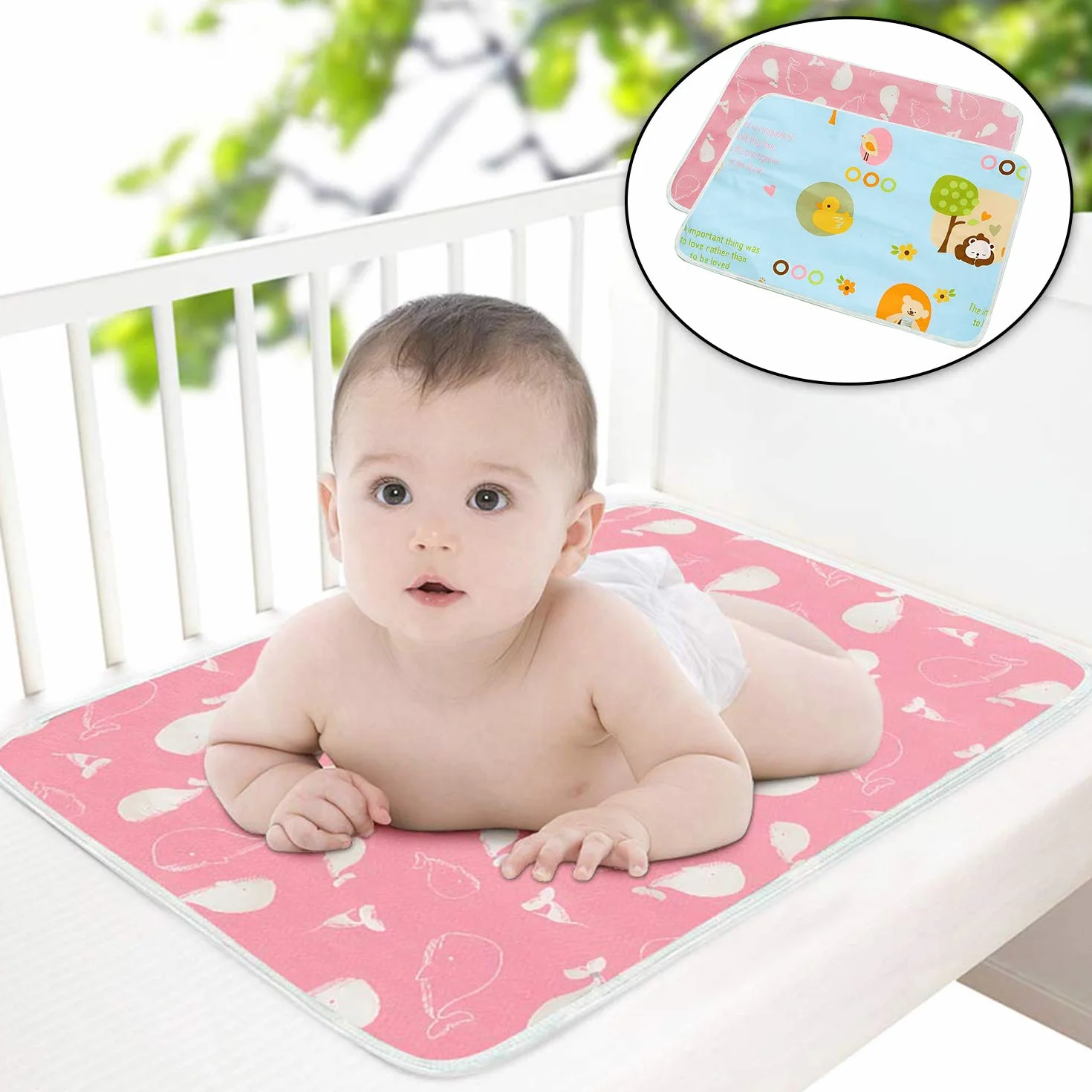 Materassino fasciatoio impermeabile, lavabile, pannolino, ultra assorbente, per neonati e bambini 50 x 70 cm