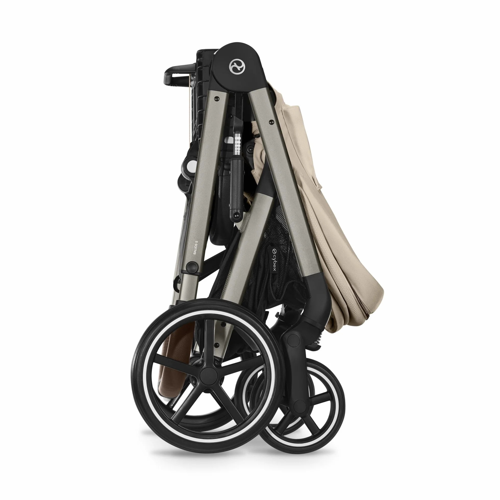 CYBEX Gold Balios S Lux Passeggino, Posizione Reclinabile Ergonomica, Sistema di Cinture con Una Sola Mano, Dalla Nascita Fino a 22 Kg (Circa 4 Anni), Almond Beige