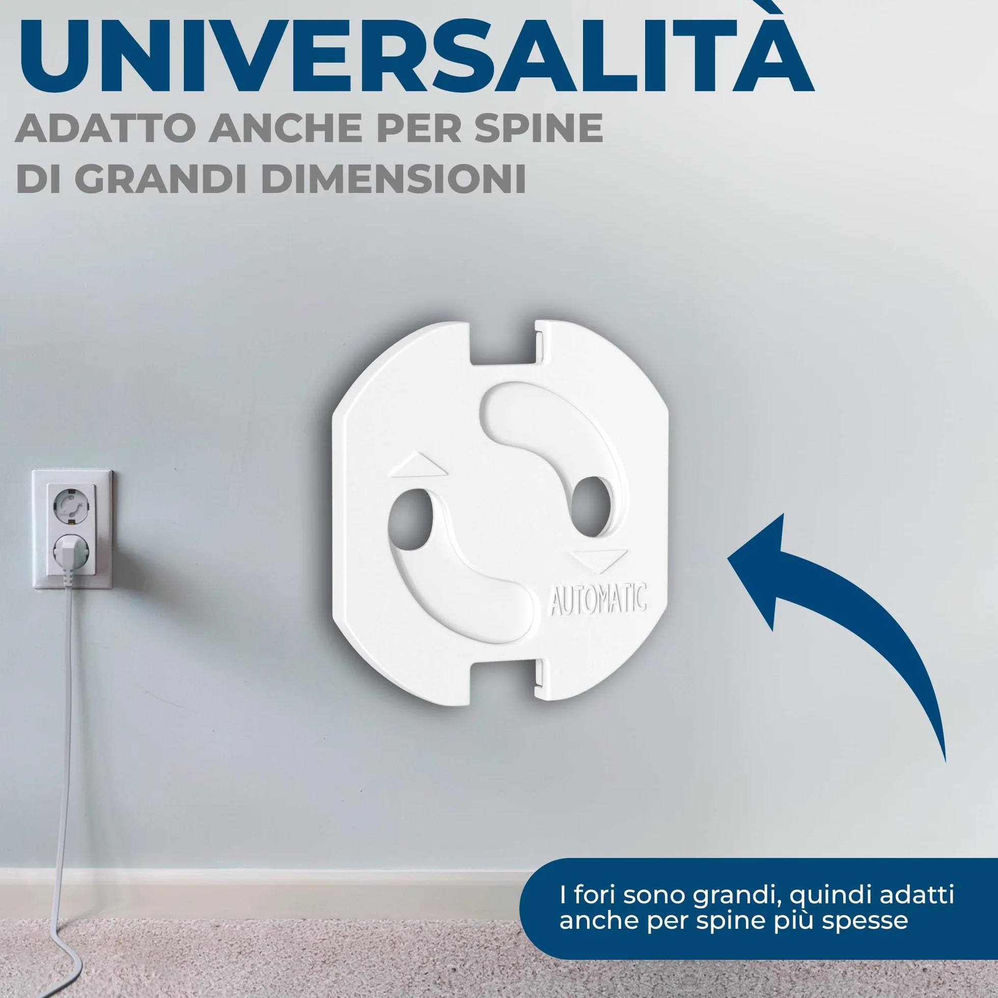 Hoffenbach Set di 20 prese elettriche con meccanismo rotante - Protezione per neonati e bambini - Copripresa di sicurezza per evitare incidenti e scosse elettriche - Presa elettrica - Bianco