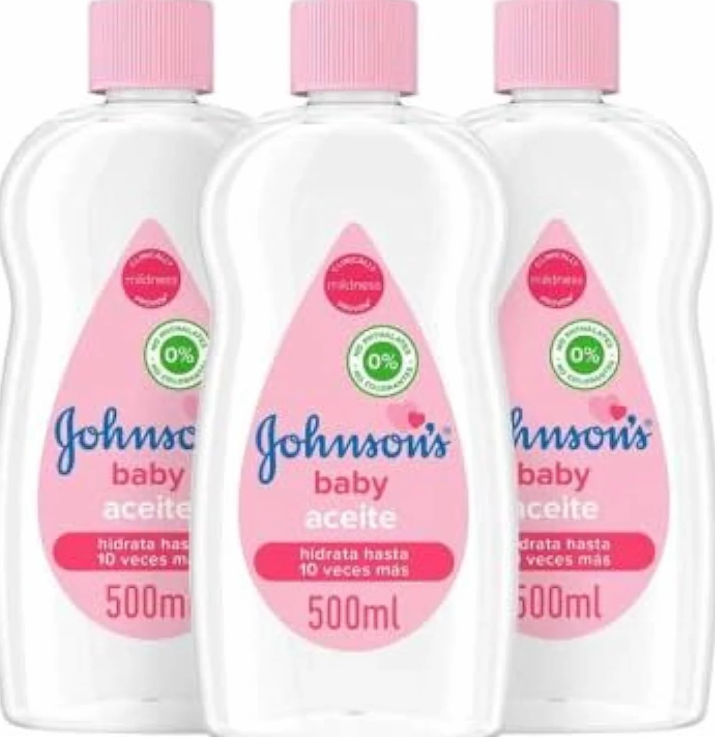 3 x olio Johnson's Baby da 500 ml (1500 ml in totale)
