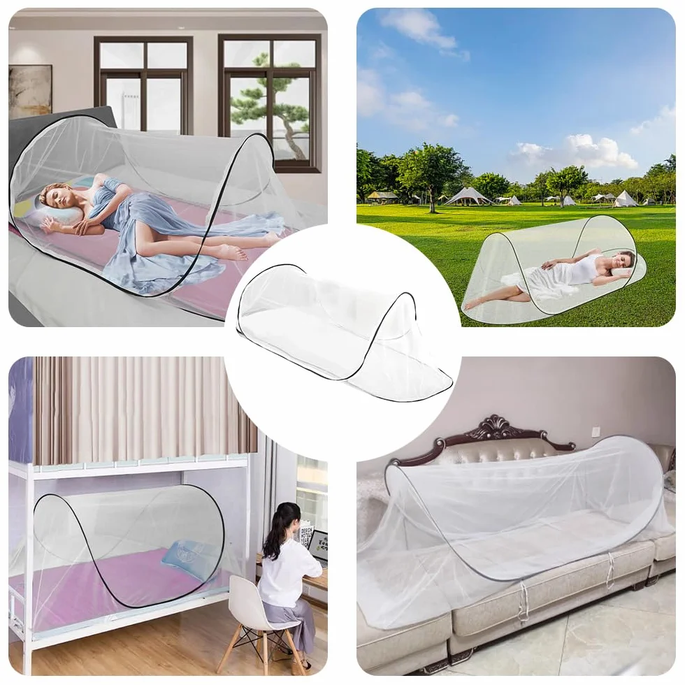 Zanzariera Pop Up 200 x 80 x 56 cm, Zanzariera portatile pieghevole, Zanzariera Pop Up Letto Singolo, per il viaggio, il campeggio e la casa