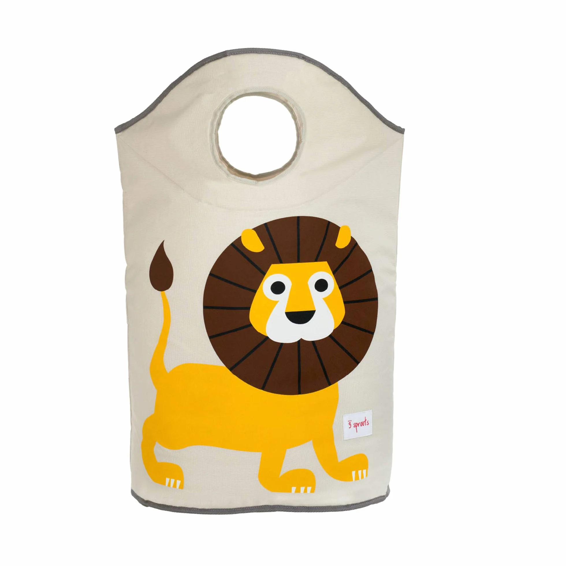 3 Sprouts, Contenitore Portabiancheria da Bagno per Bambini, Ideale per Contenere i Panni in Bagno e in Lavanderia, Decorata con Leone, con Imbottitura, 48x28x56 cm