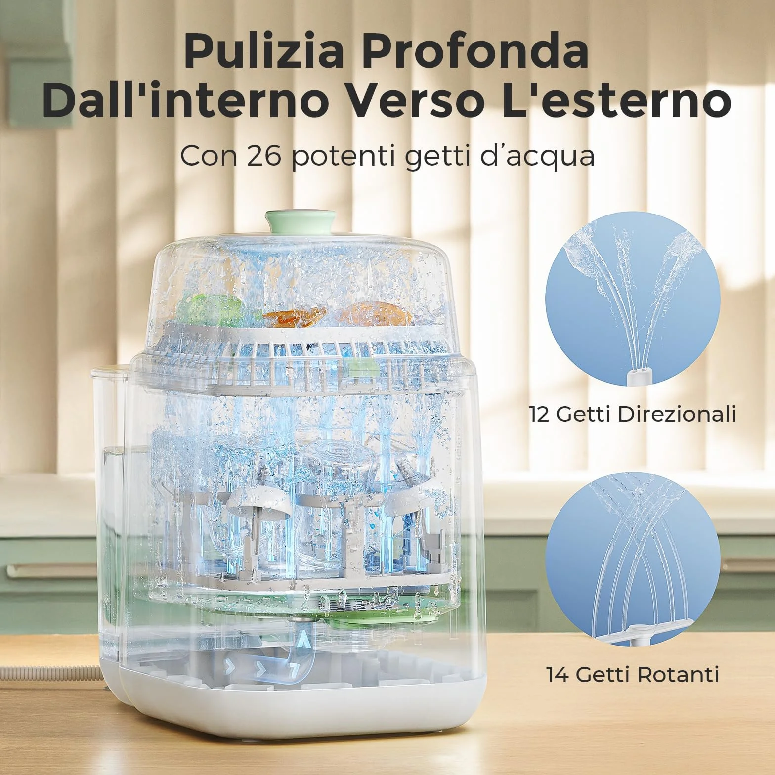 Momcozy KleanPal Pro Lavabiberon elettrico per biberon 3-in-1: lavaggio, sterilizzazione e asciugatura per biberon, parti del tiralatte, tettarelle – Dispositivo all-in-one per la cura del neonato