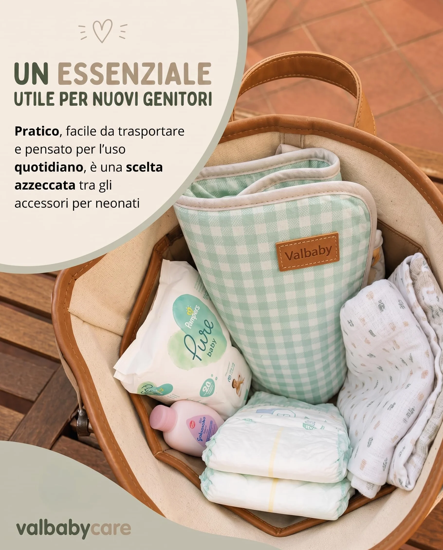 Fasciatoio Portatile Neonato Impermeabile Pieghevole Lavabile per Lavatrice Cambio Pannolino Neonati Accessori Idea Regalo Nascita Neo Mamma Regali Baby Shower Bimba Changing Mat Baby Valbaby