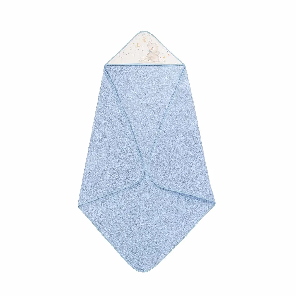 Interbaby Asciugamano con cappuccio per neonato ELEFANTE in blu - 560 g