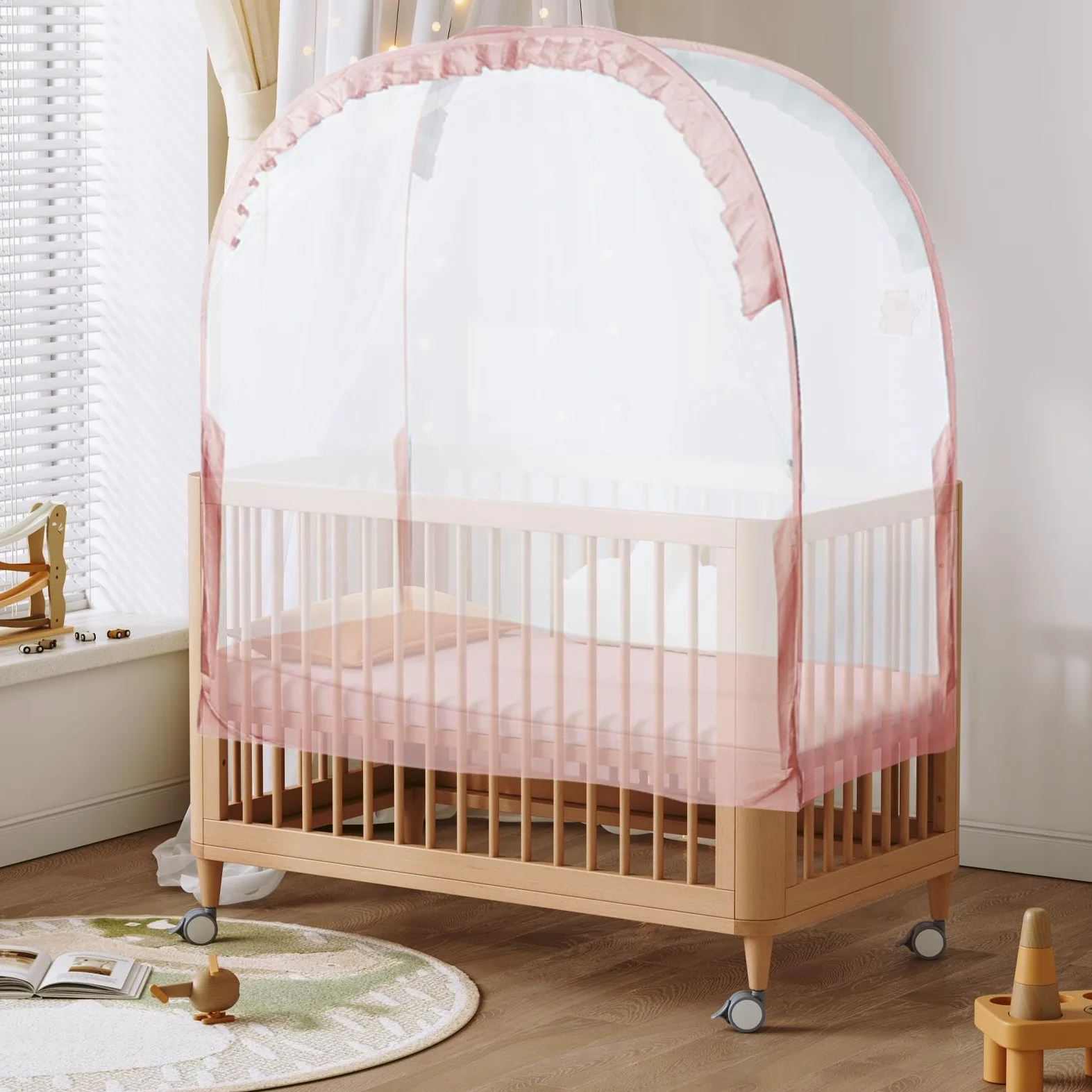 Tenda per lettino, design a rete traspirante + per letto per | Tenda a baldacchino in filo di acciaio, traspirante, per neonati, bambini, camera dei bambini, casa, viaggi