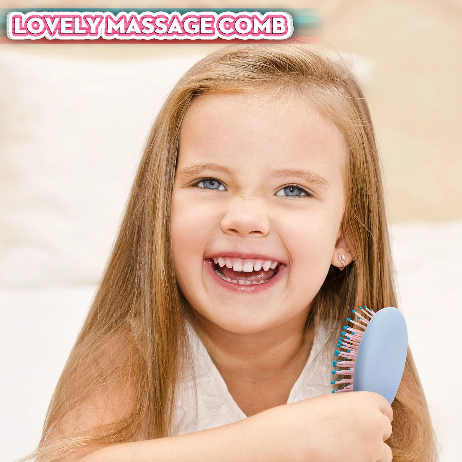 ADAKEL Spazzola per Capelli, Bpazzola Districante Ovale per Bambini Pettine Portatile da Massaggio con Gasbag con Corda per Capelli per tutti i tipi di capelli (Blu, Verde)