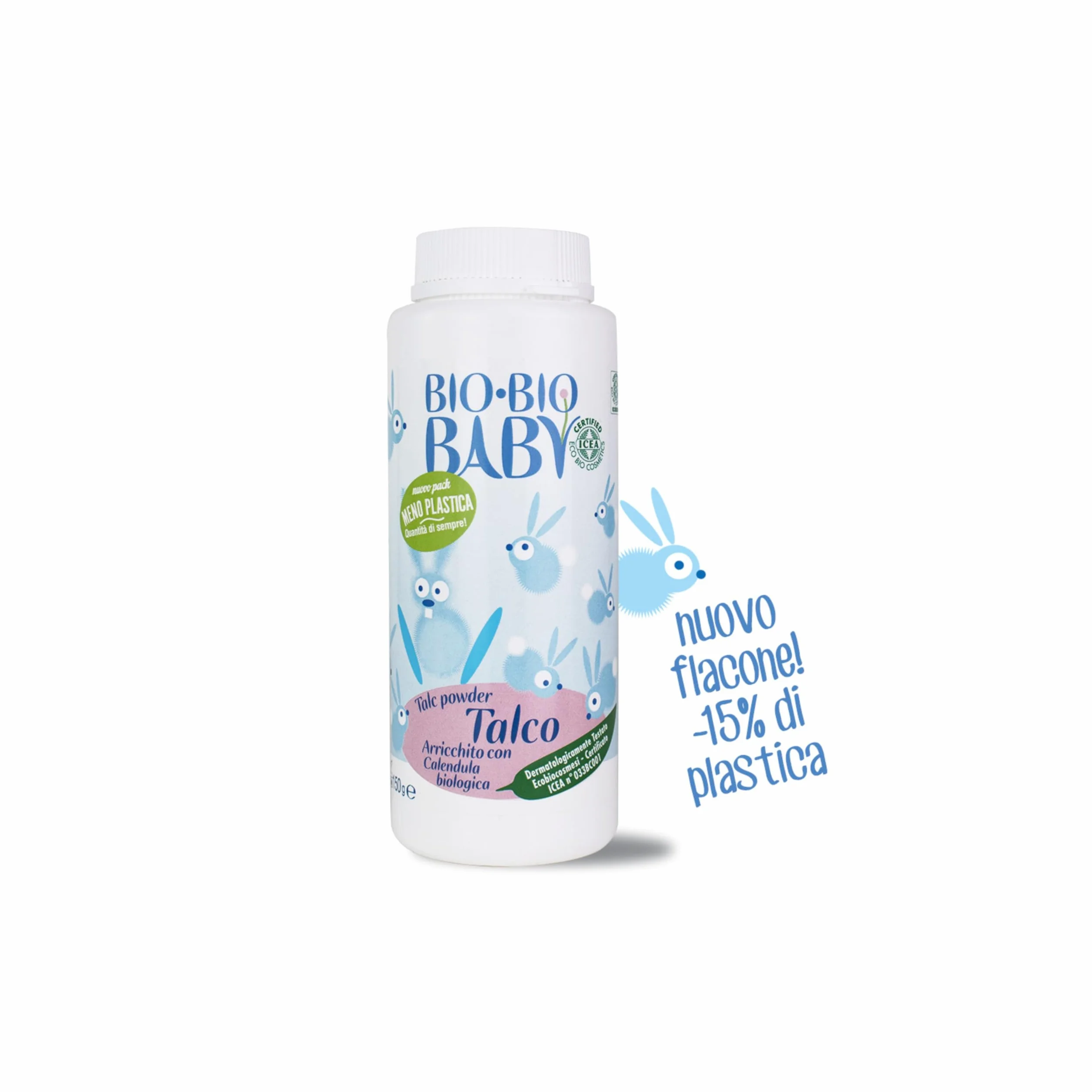 Pilogen Carezza - Bio Baby, Talco alla Calendula 100% Biologico, per Neonati e Bambini, Rinfrescante, Assorbente e Lenitivo, Ideale per la Pelle Sensibile, Formulazione in Polvere, 150 gr