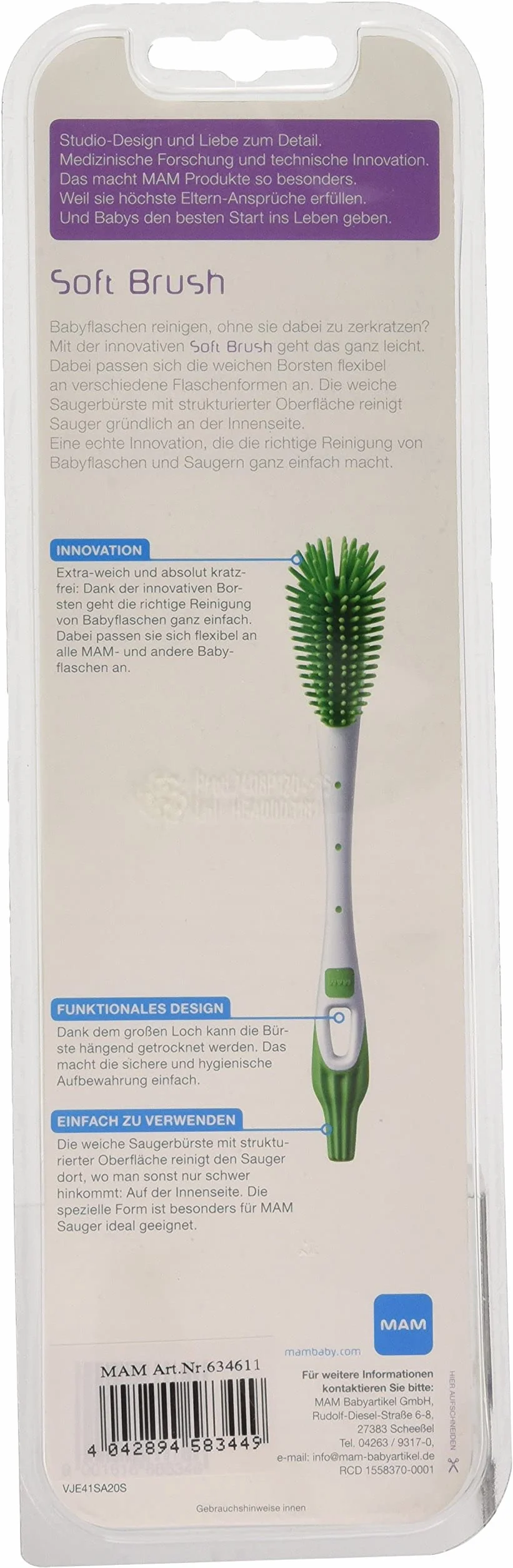 Istruzioni in lingua straniera - MAM Soft Brush, Scovolino per biberon, Blu (blau)