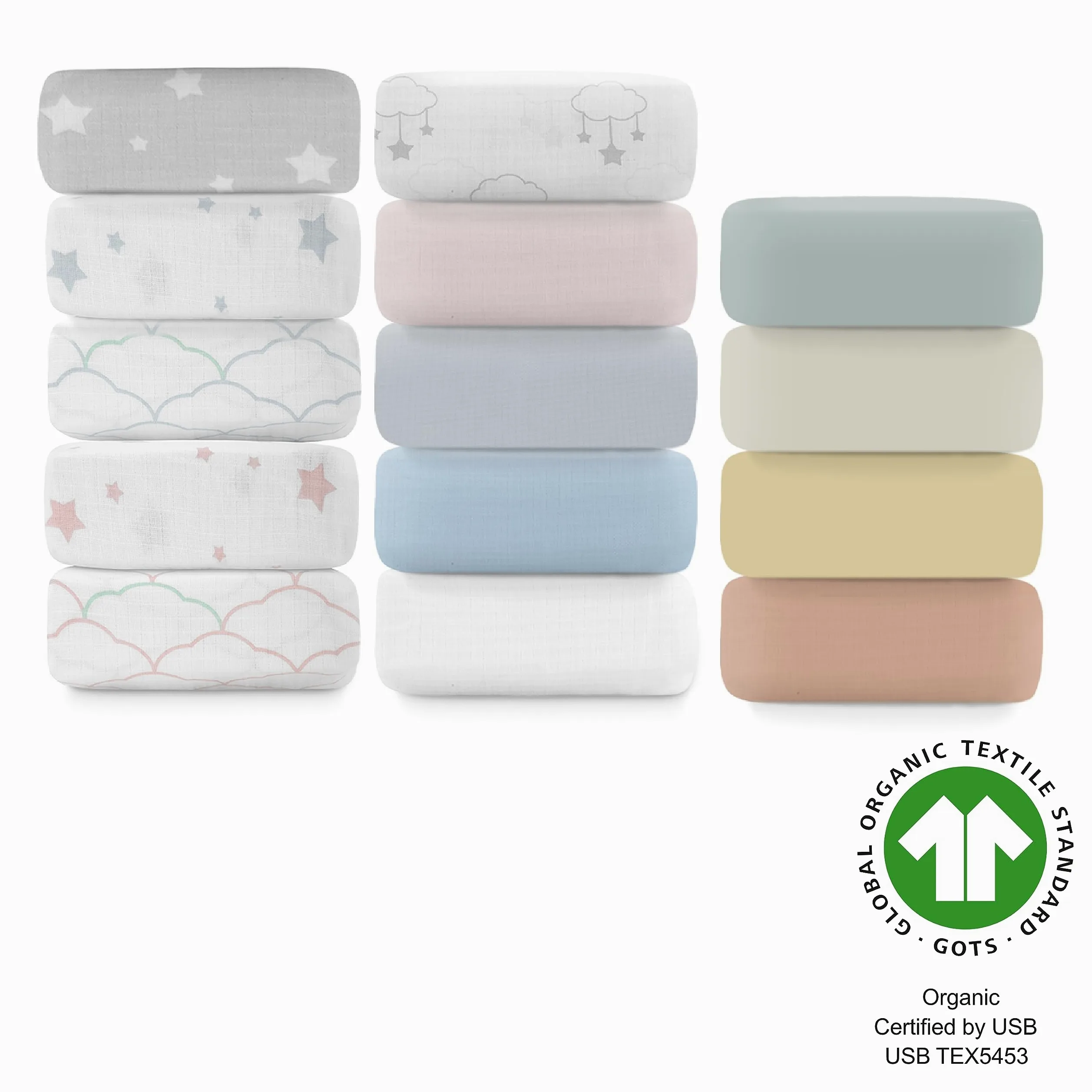 Newton Baby Lenzuola per culla biologiche (confezione da 2) - 100% traspirante e ultra morbida, 100% mussola di cotone biologico, colore rosa alba, adatte a tutte le culle standard