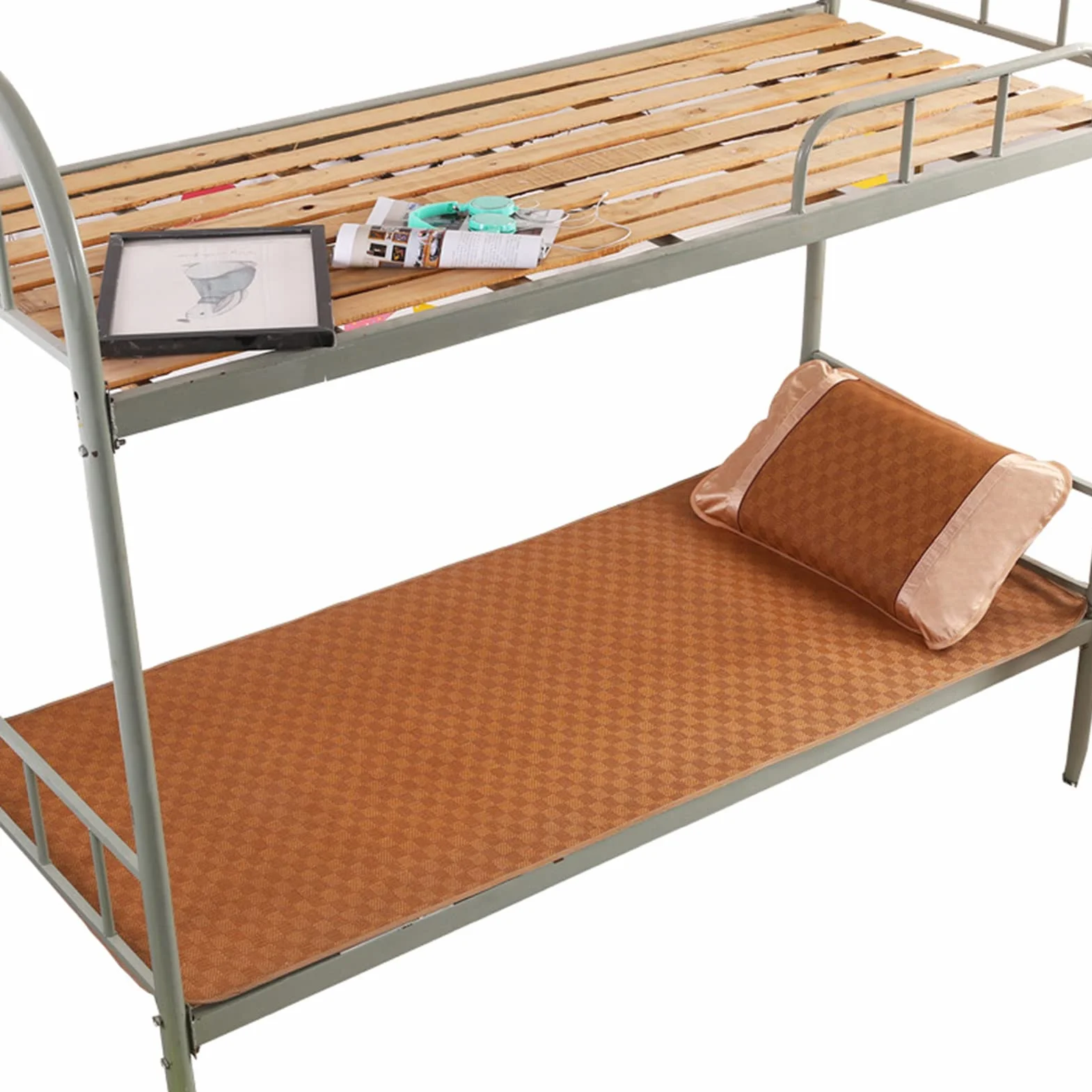 Dioche Tappetino per Dormire Estivo Tappetino in bambù Poliestere Pieghevole in Poliestere Tappetino per Dormire Estivo Cuscinetto per Letto di Raffreddamento per Dormitorio della