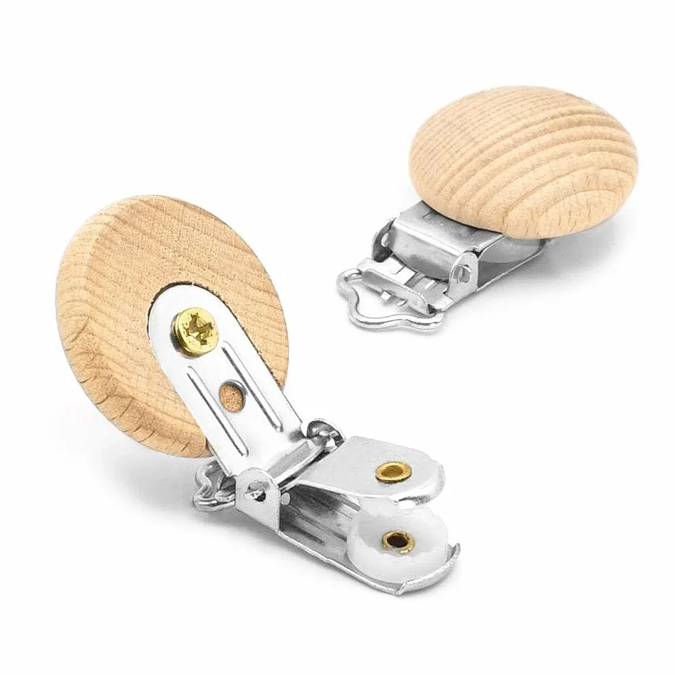RUBY 10 clip per ciuccio, in legno, per bambini, per il fai da te, per il fai da te, per evitare che il ciuccio, per il fai da te