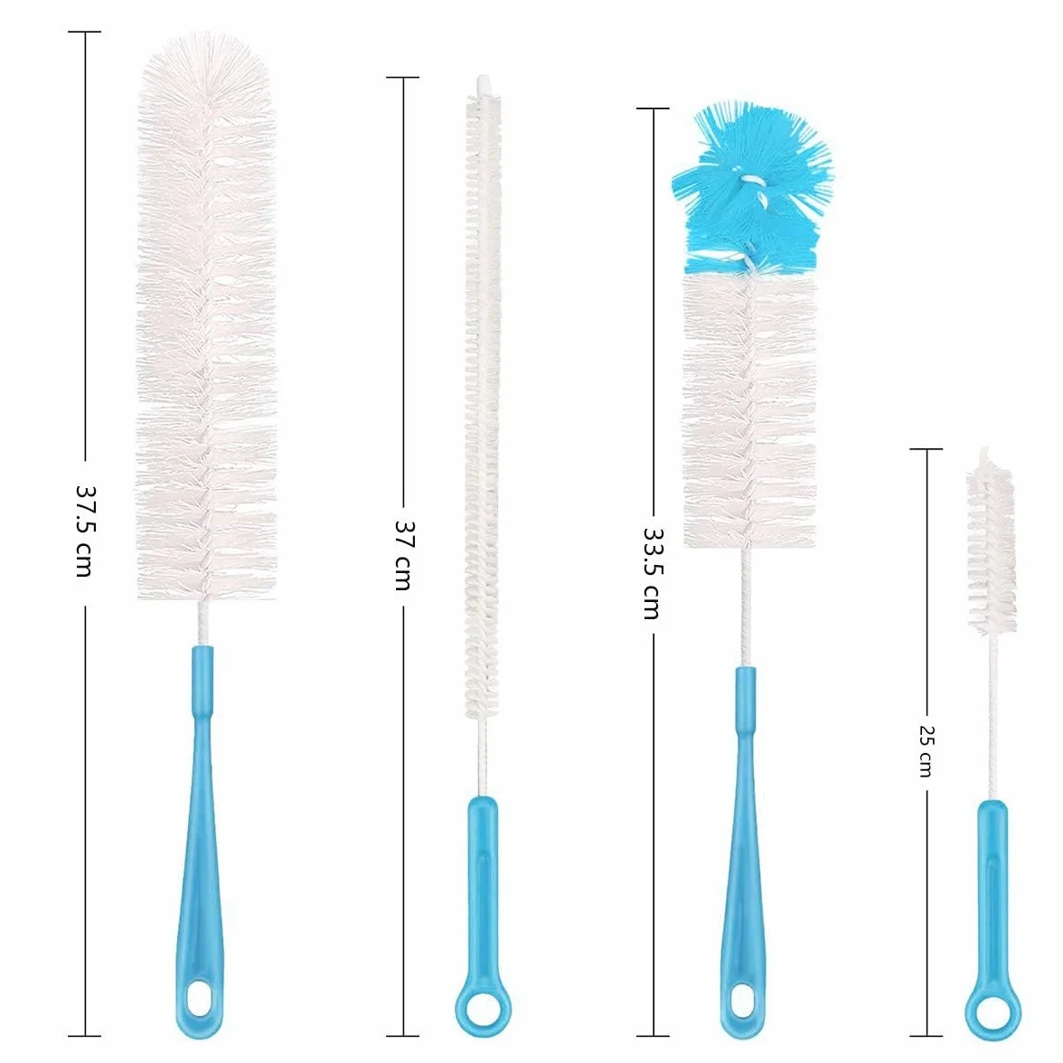 Qisan 4Pcs Set di Spazzole per la Pulizia delle Bottiglie Spazzole Multiuso Spazzole per la Bottiglia di Acqua Pulitori per Bottiglie d'Acqua-Blu