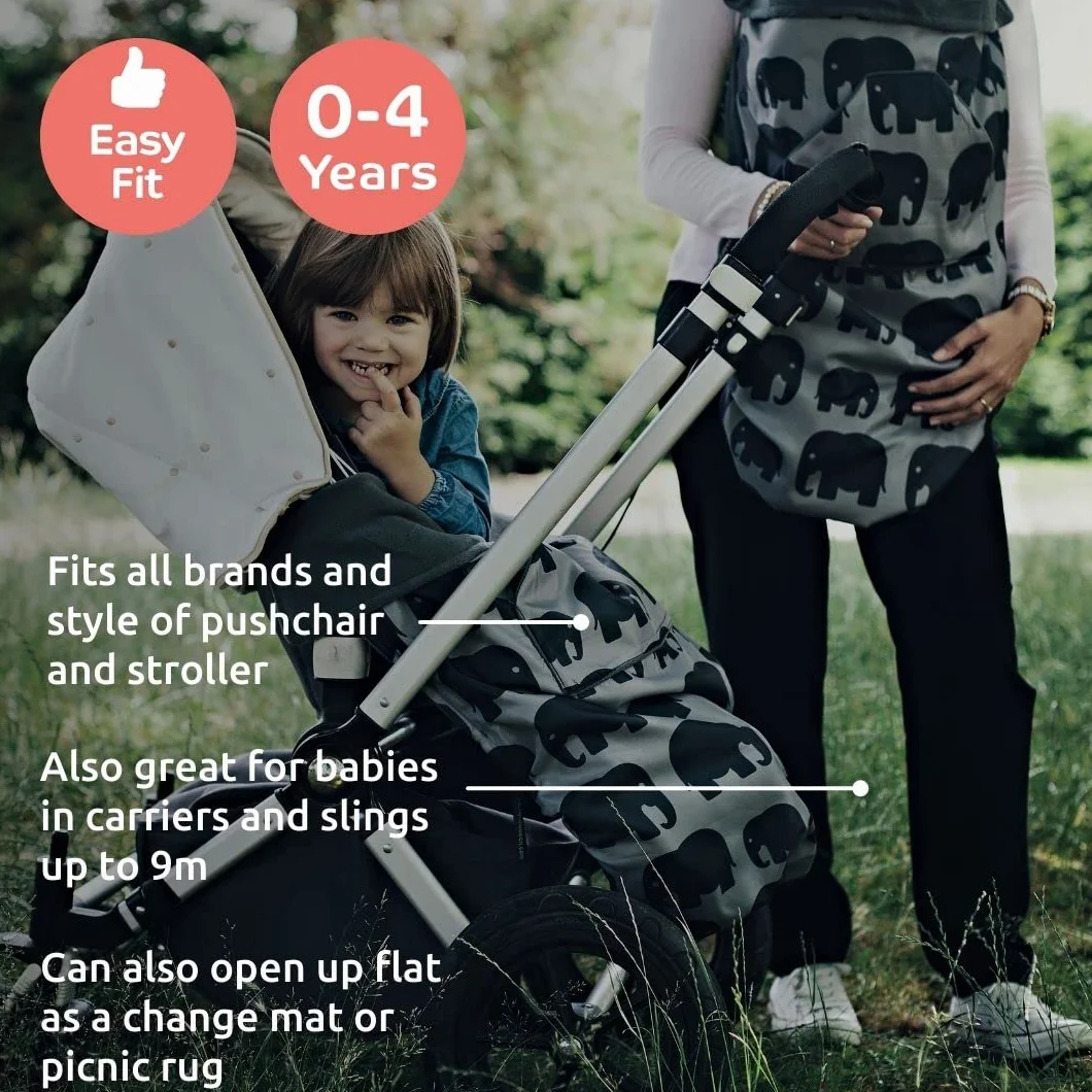 BundleBean - Sacco coprigambe impermeabile multiuso (arcobaleno) – utilizzabile come passeggino, marsupio, coprisedile per auto, si apre come tappetino da gioco, misura universale e si estende per