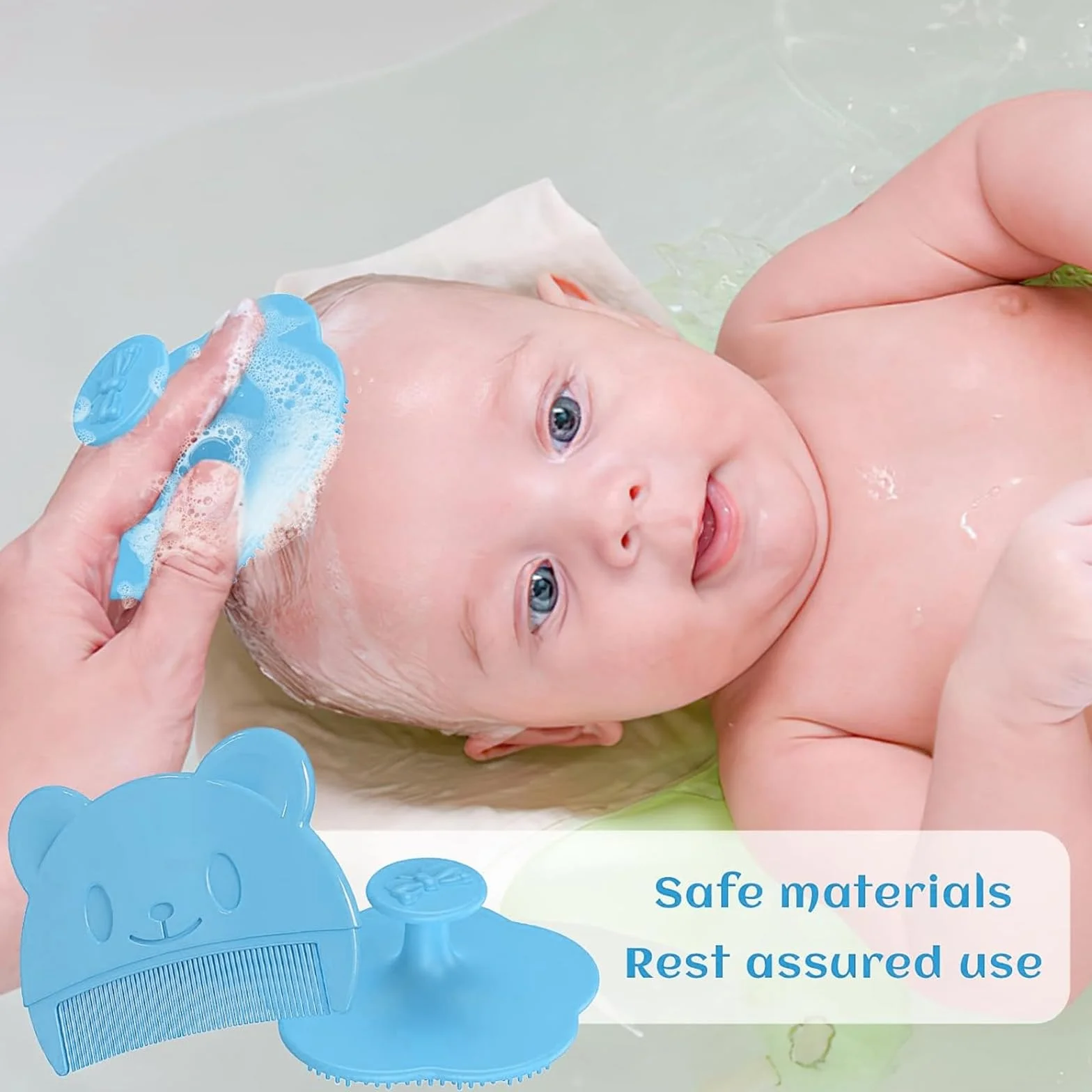 2 Pezzi Pettine Neonato,Pettine Crosta Lattea,Spazzola e Pettine Neonato,Pazzola per Bambini In Silicone Adatto Per Il Massaggio Del Cuoio Capelluto Del Neonato