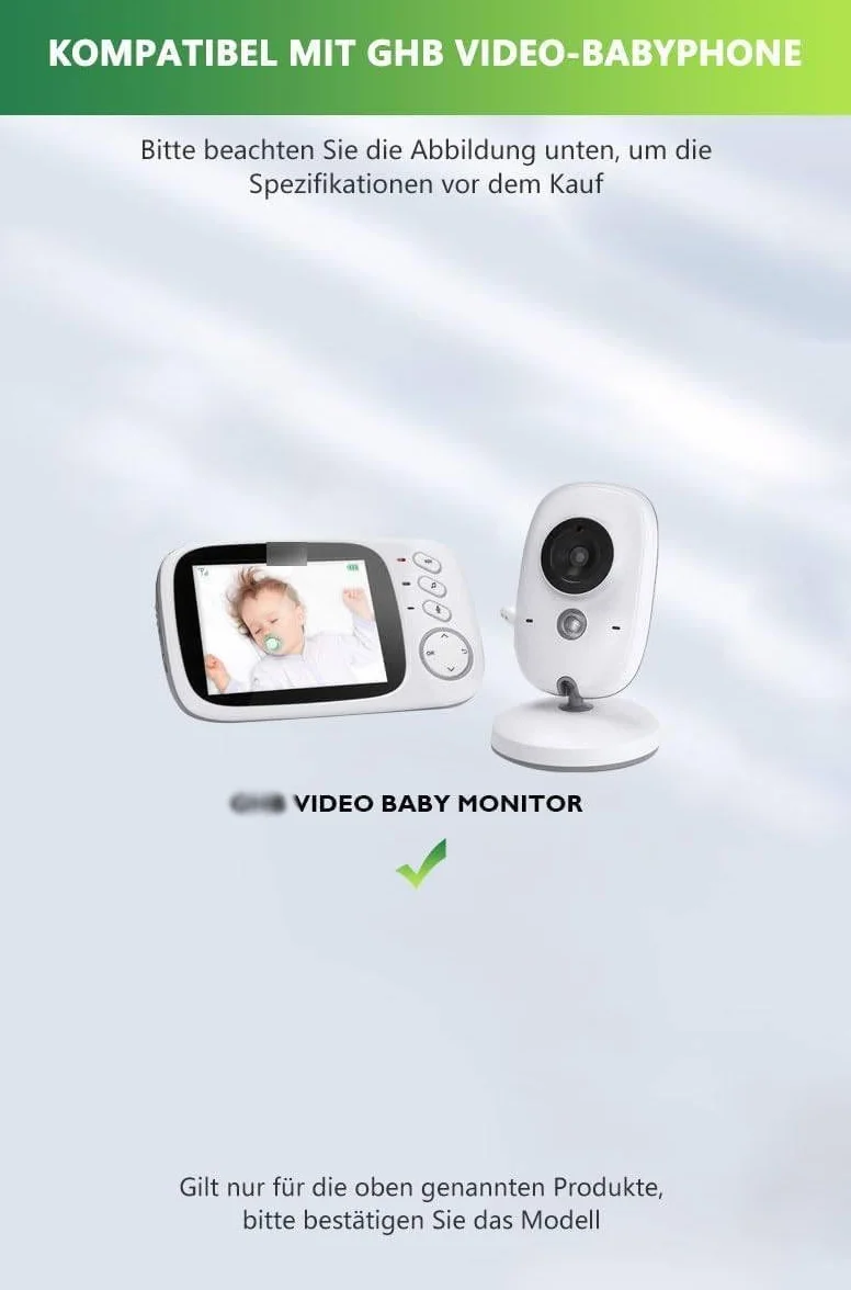 Cavo di ricarica per GHB Babyphone, Bouge 5 V, compatibile con GHB Video Baby Monitor VB603, cavo di ricambio mini USB (bianco)