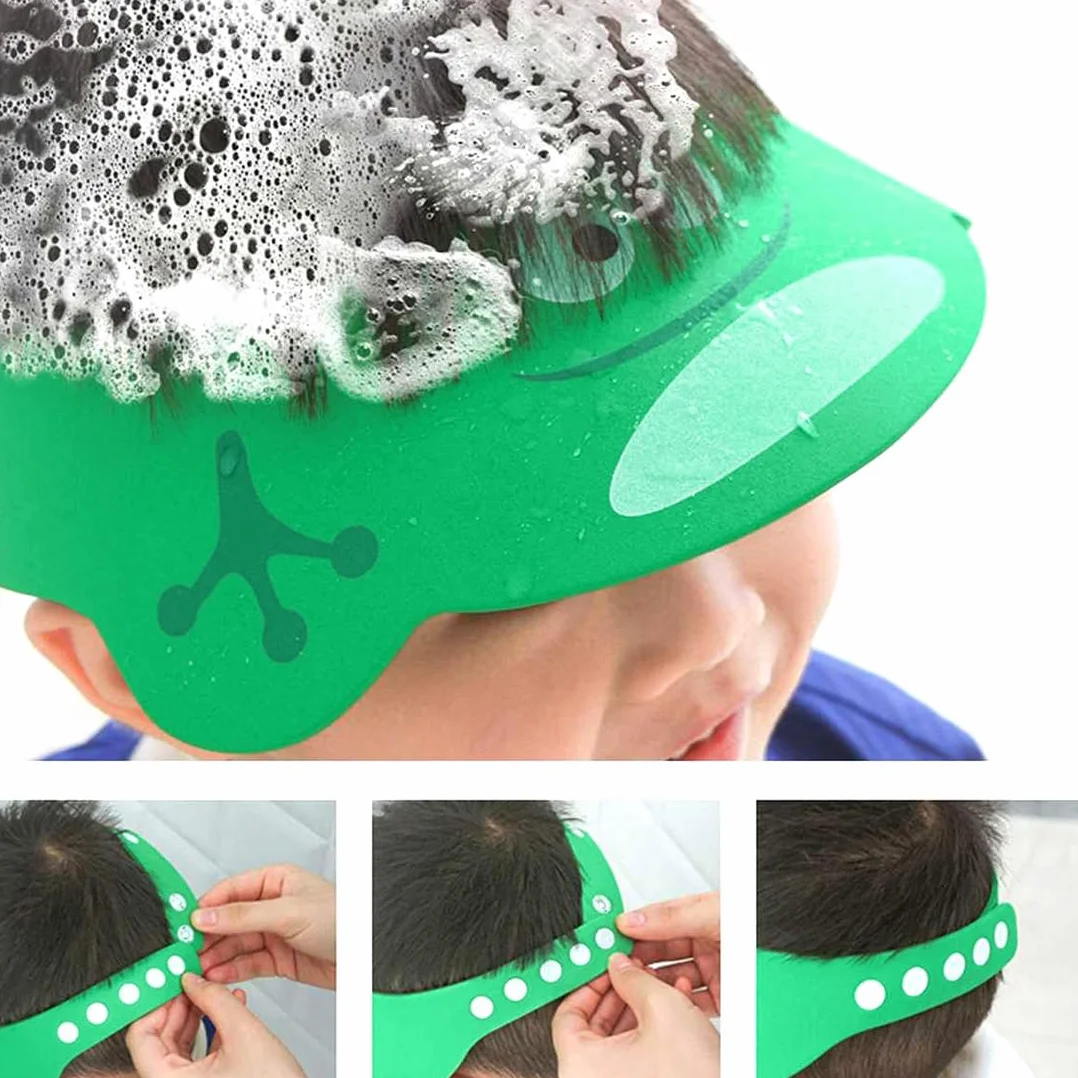 NJCXOLA Cuffie da Doccia per Bambini,2 PCS Doccia Cap per Bambino Sicurezza Regolabile Cappello Cuffia In Morbido Silicone Visiera Bimbi per Evitare che l'Acqua Scorra Agli Occhi e al Viso