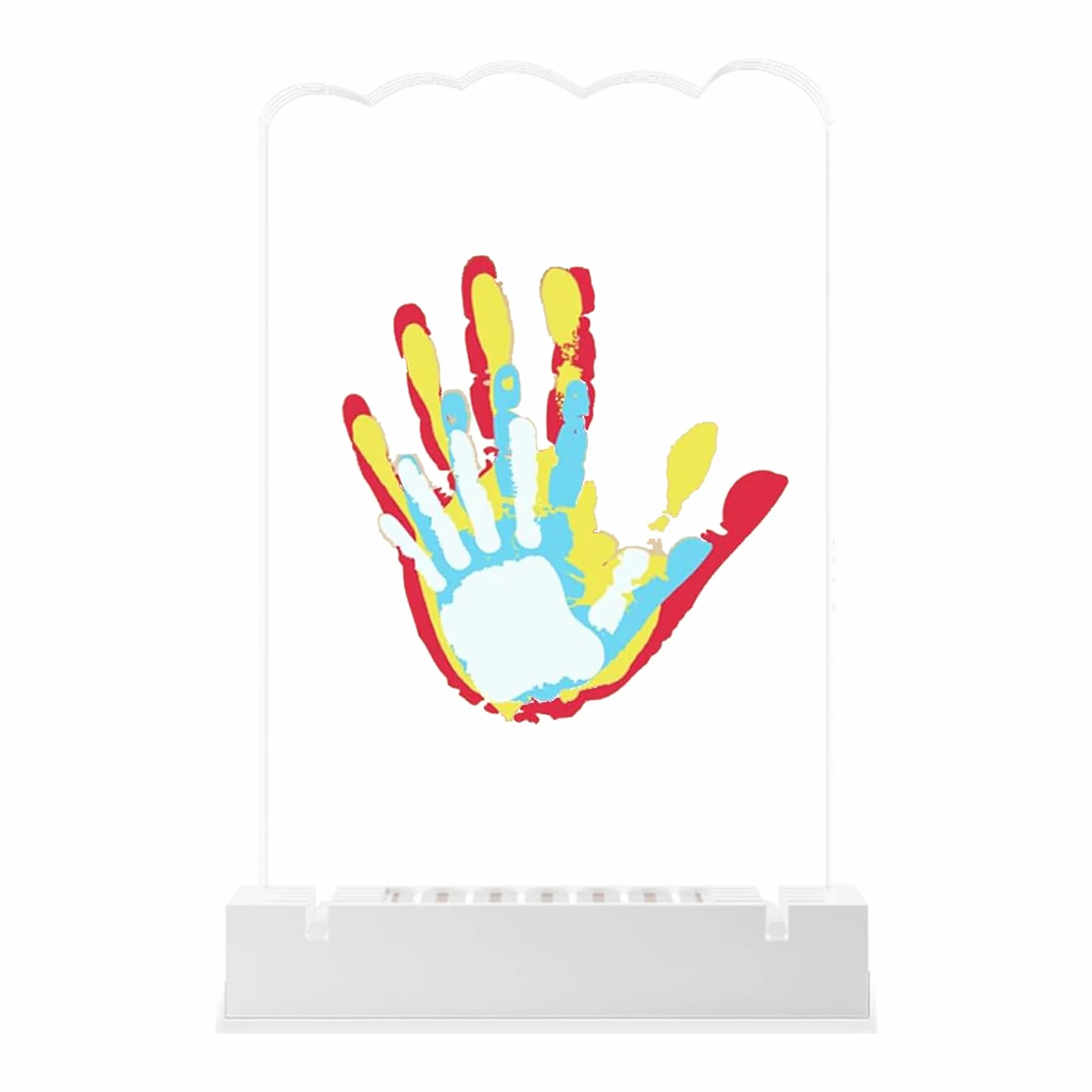 Kit di impronte di mani e piedi per bambini, cornice per foto con impronta di mano familiare, cornice per foto souvenir, souvenir artigianale trasparente con vernice sicura per i più piccoli, | acrilico ricordo per la decorazione della camera da soggiorno