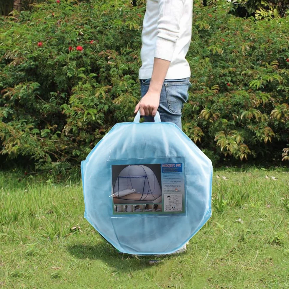 Zanzariera pop up per letto matrimoniale, 120 x 190 x 140 cm, grande tenda portatile da viaggio con doppia porta con cerniera, facile installazione, maglia fine, per camera da letto, campeggio