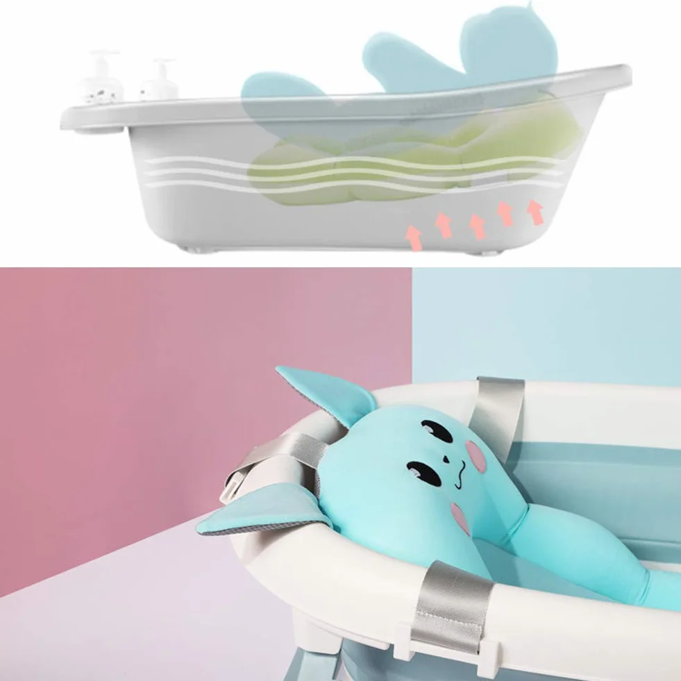 aniceday Cuscino per vasca da bagno per neonato, con supporto per sedile da bagno, galleggiante, per neonati e neonati, 0-6 mesi (panda, colore: bianco)