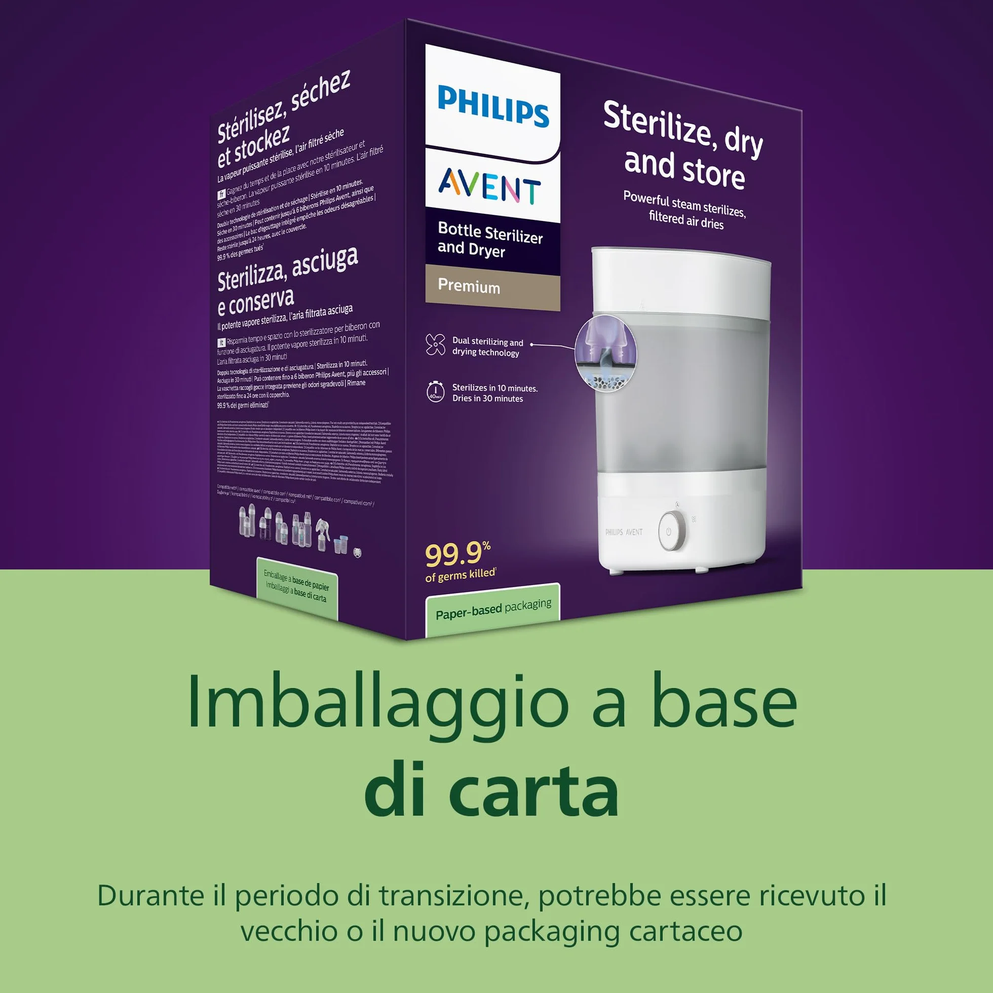 Philips Avent Sterilizzatore e asciugatrice per biberon, rapido e igienico SCF293/00