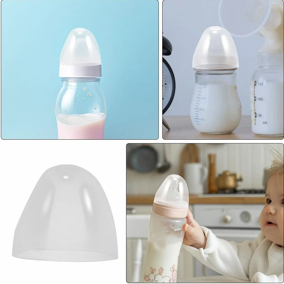 Coperchi Riutilizzabili per Tettarelle Tappo Anti-Perdita in Plastica, Tappi di Ricambio per Bottiglie del Latte a Bocca Larga, Accessori per Allattamento e Protezione Polvere