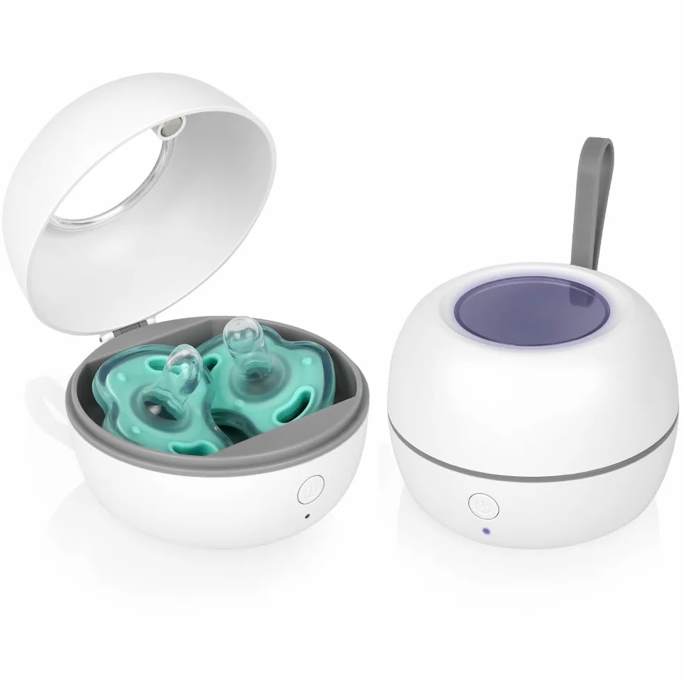 HOTUT Sterilizzatore Portatile per Ciuccio,Sterilizzatore per Succhietti a Luce UV,Sterilizza in 3 minuti Uccide il 99% dei germi,Ricaricabile USB-C,Disinfettante per Succhietti da Viaggio per Ciucci