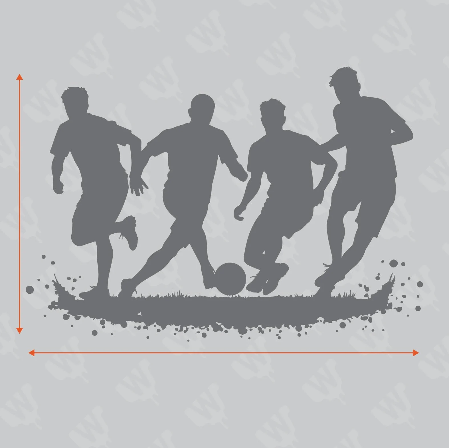 calciatori Wall Art Vinyl Sticker – cameretta dei Bambini, Targa in Vinile, Poppy, Extra Large (1460x550mm)