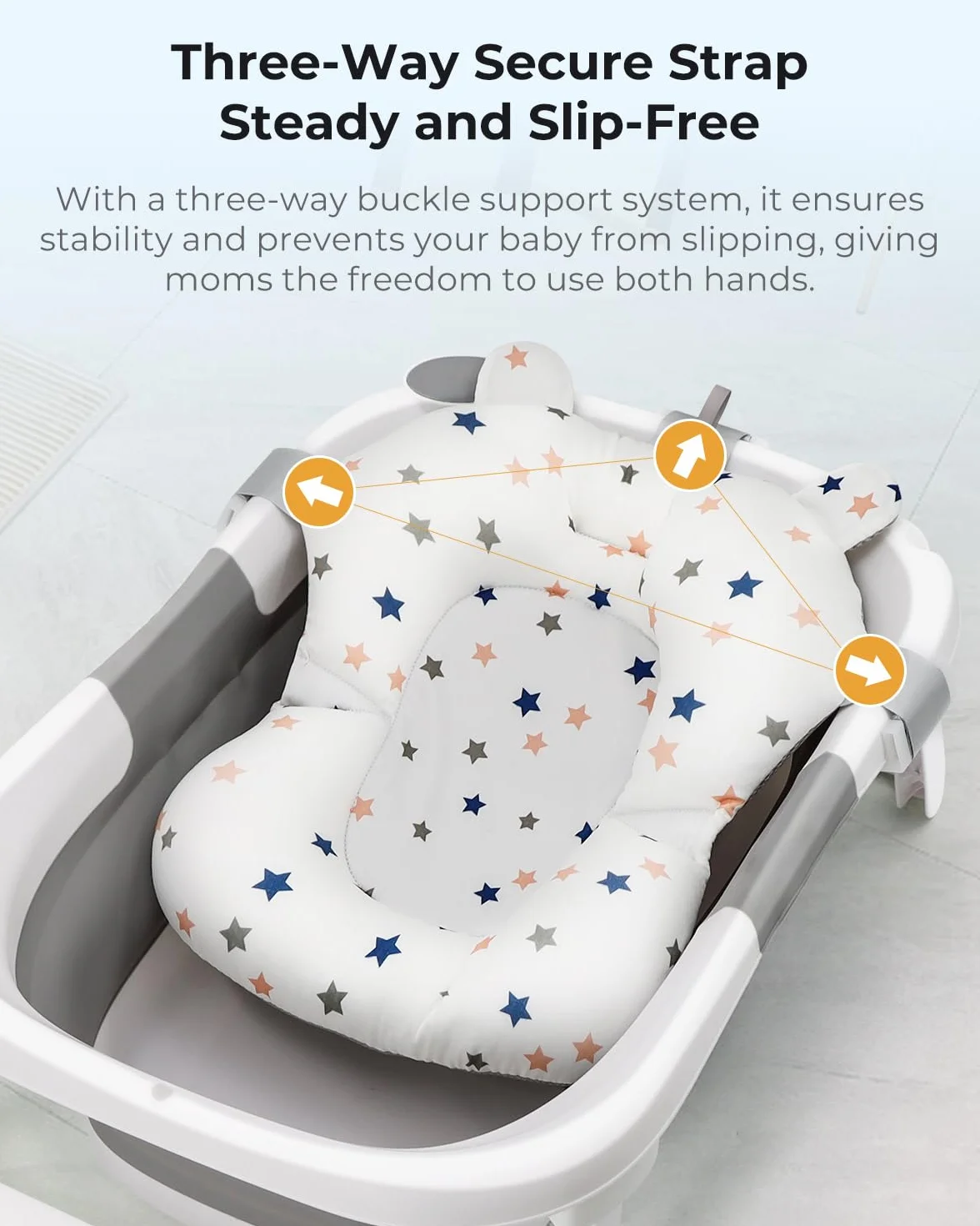 Vaschetta Bagnetto Neonato Vasca Bagno Pieghevole Neonati Bambini Supporto Riduttore Cuscino Materassino Baby Sdraietta Bacinella Tappetino Bambino Tinozza Bimbi Salvaspazio Portatile (bianco)