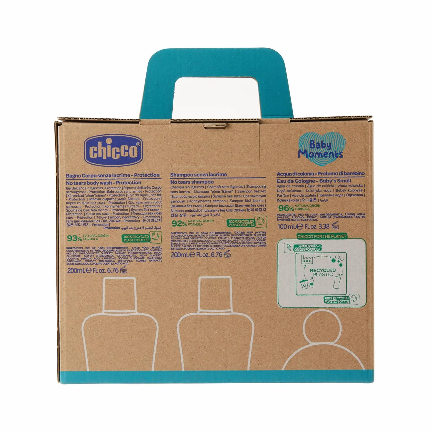 Chicco Baby Moments - Cofanetto Bagno Corpo + Shampoo + Acqua di Colonia