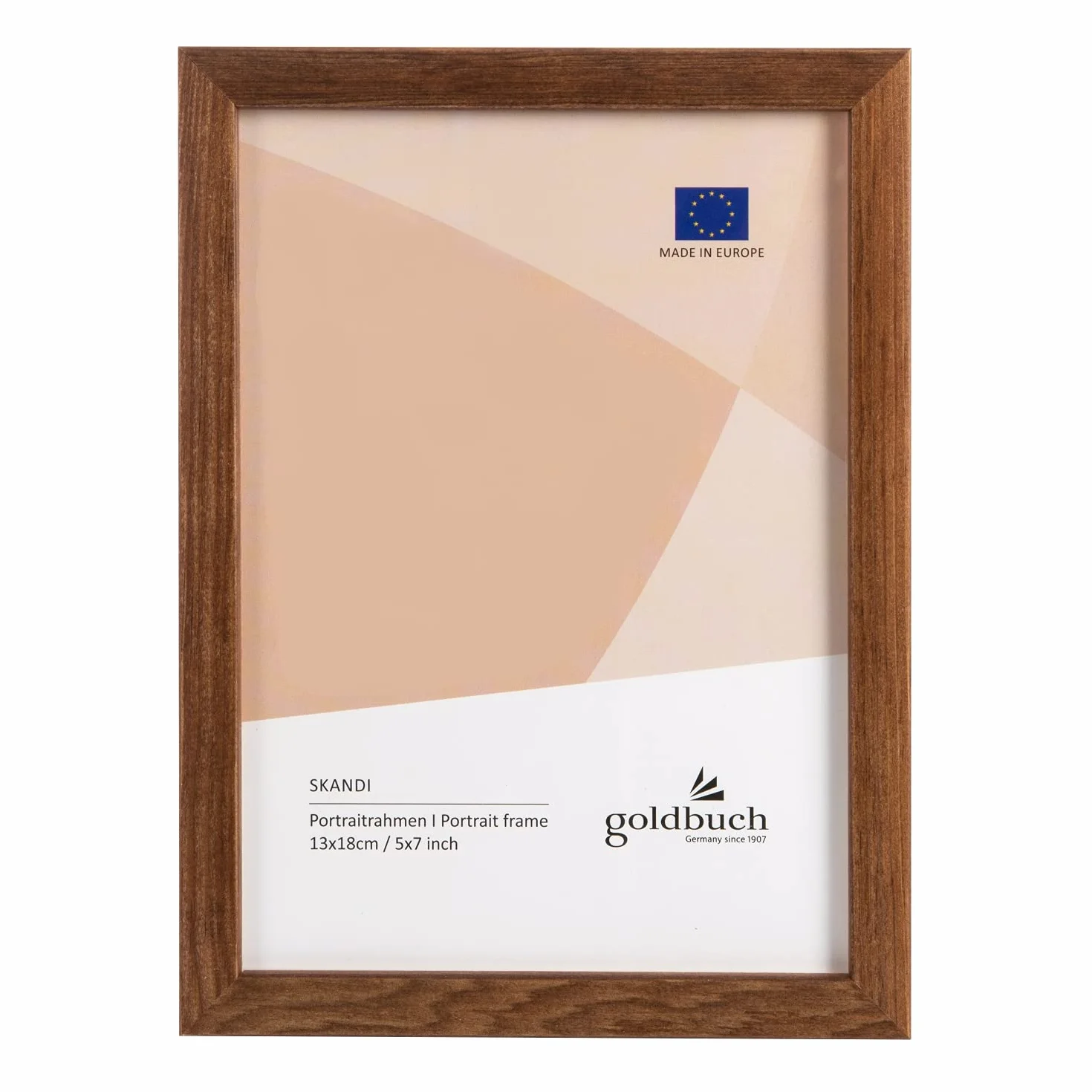 goldbuch Cornice portafoto Skandi 13 x 18 cm, Cornice Singola in Vero Legno, Cornice per Ritratto da appoggiare, Cornice in Legno con Supporto da Parete, Cornice per Foto, Colore: Marrone