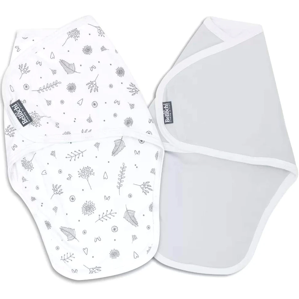 Bellochi Swaddle Neonato Sacco Nanna Neonato 0-3 Mesi – Set di 2 Coperta Avvolgenti Neonato – Certificato – Cotone Morbido e Delicato – Grigio