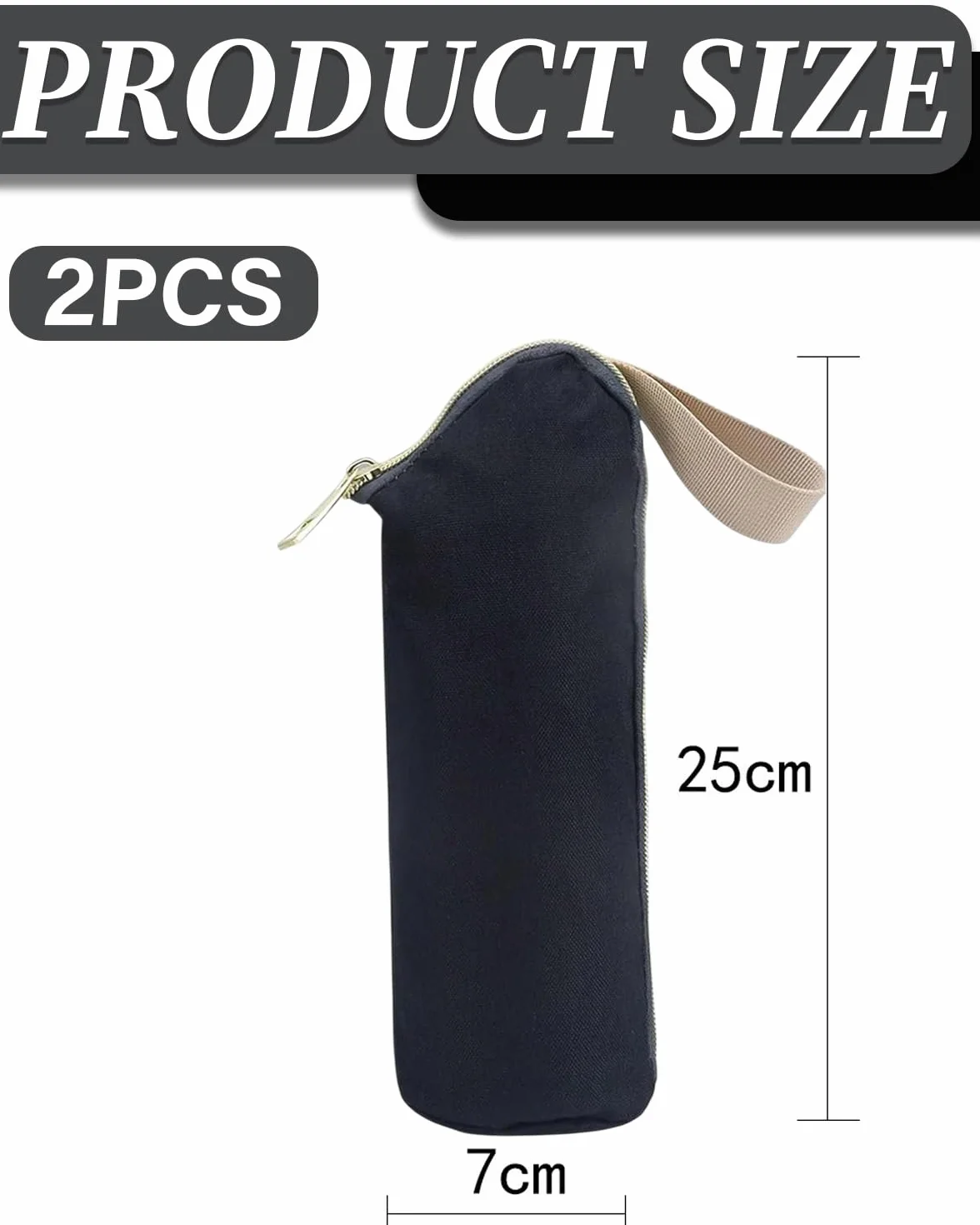 2Pcs Custodia per Bottiglia, Materiale del Tessuto Oxford, Borsa Protettiva per Bottiglie, con Maniglia per Appendere, per Conservare Biberon, Bottiglie d'Acqua e Bevande