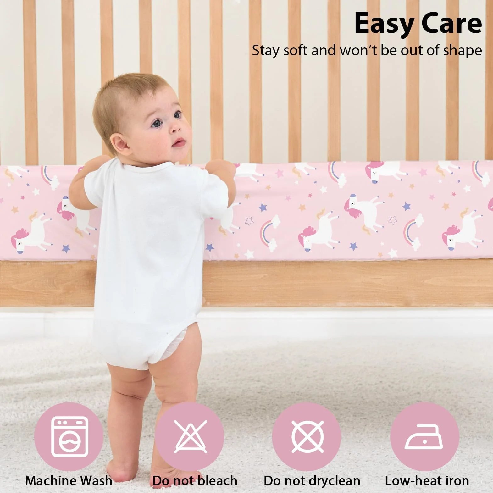 Lenzuola Lettino 120x60 cm, Confezione da 3 Coprimaterassi per Lettino Neonato, Lenzuola con Angoli Elasticizzate in Microfibra Ultra Morbida e Setosa, Rosa e Viola
