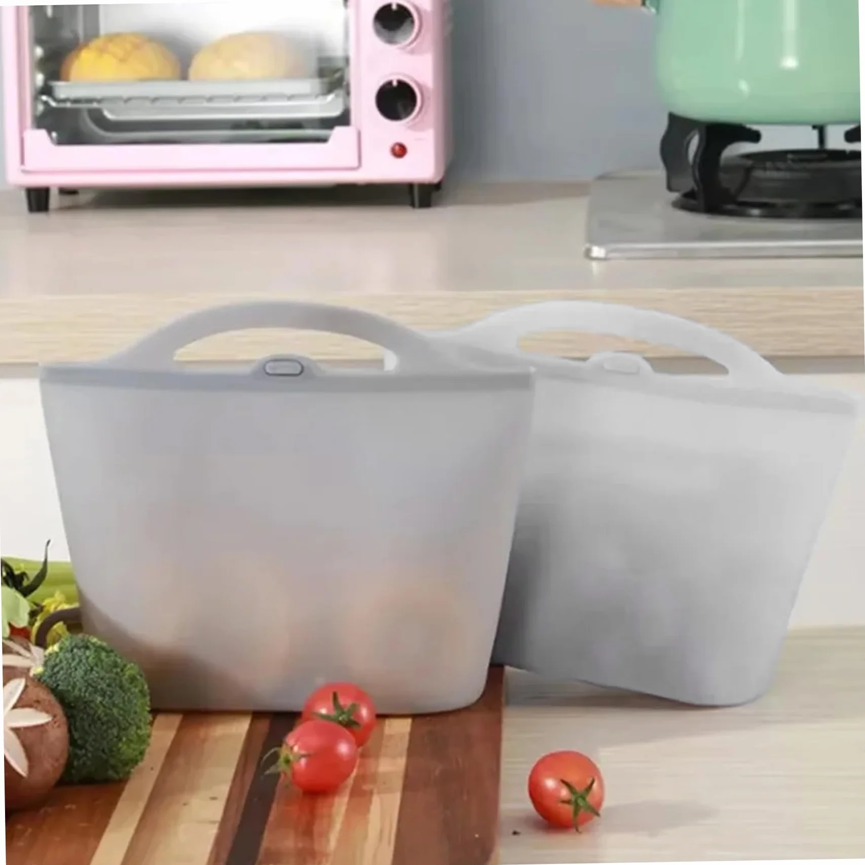 2 sacchetti sterilizzatori per microonde sacchetti flessibili in silicone per microonde da 1000 ml sterilizzatore per ciucci a tenuta stagna con maniglia