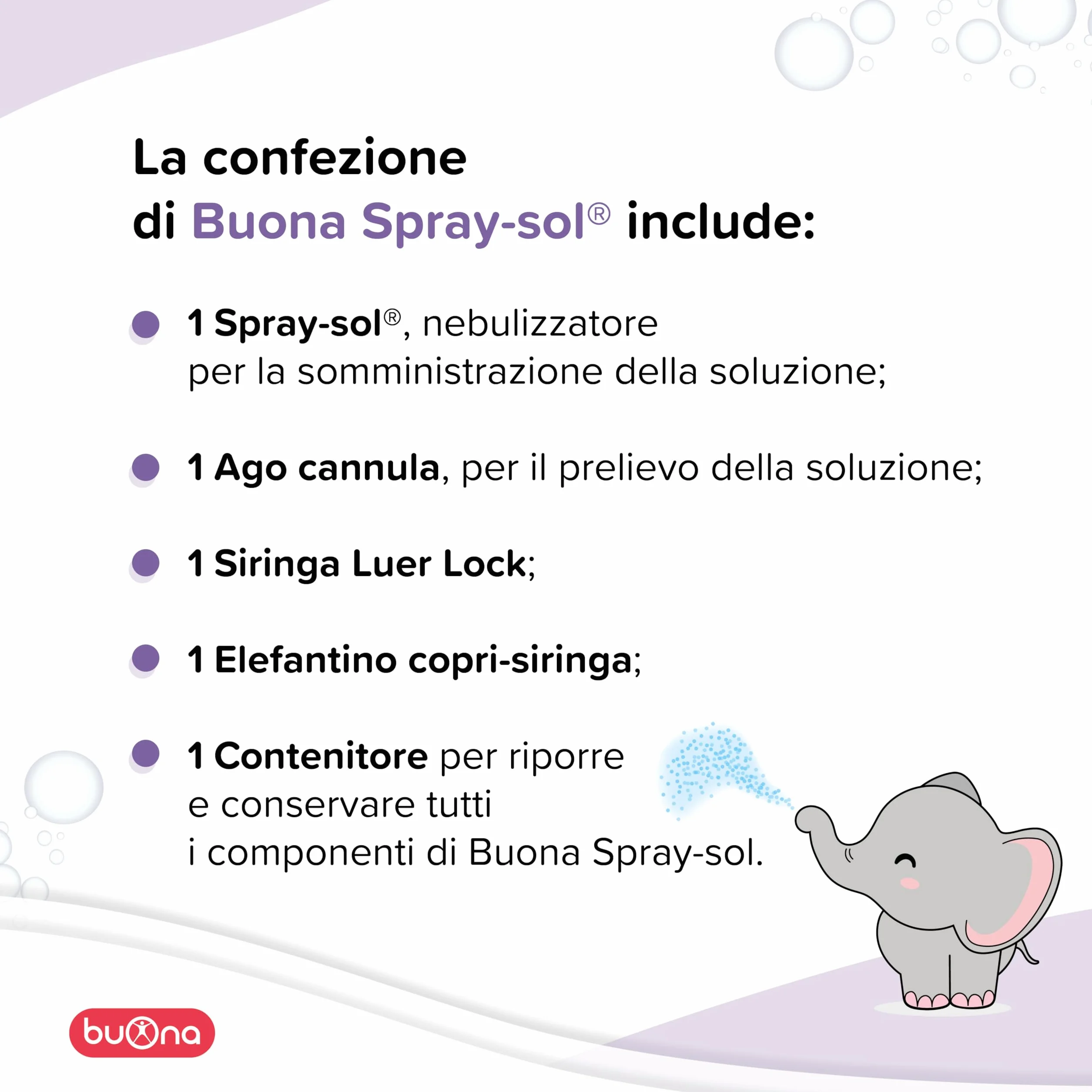 Buona Spray Sol Dispositivo Medico per Lavaggi Nasali Bambini e Adulti Nebulizzatore per Lavaggi Neonato, a Partire dai 3 Mesi di Età, per Vie Respiratorie, Lavaggio Nasale Bambini