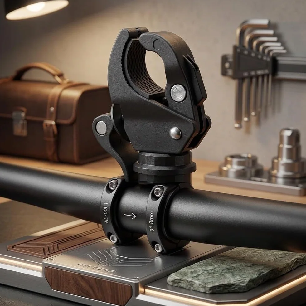Morsetto di fissaggio per il ventilatore Shark ChillPill, si attacca facilmente a passeggini, biciclette e attrezzature per il fitness. Angolo di visione flessibile per una circolazione ottimale