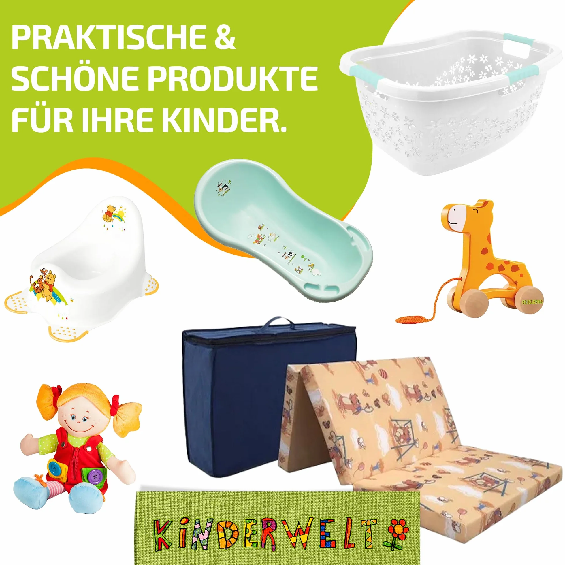 KiNDERWELT Materasso da viaggio per bambini, 120 x 60 cm, rosa, pieghevole, in schiuma fredda di alta qualità, prodotto in Germania