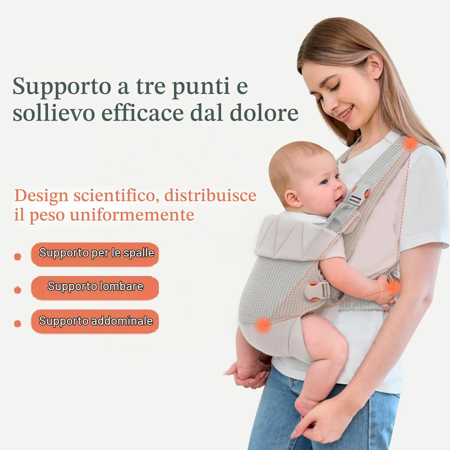 IULONEE Ergonomico Marsupio per Neonati Regolabile Porta Bebè Portabebè per Neonato Baby Carrier Wrap Confortevole Bambini marsupio per Toddler Bebè Neonato Grigio