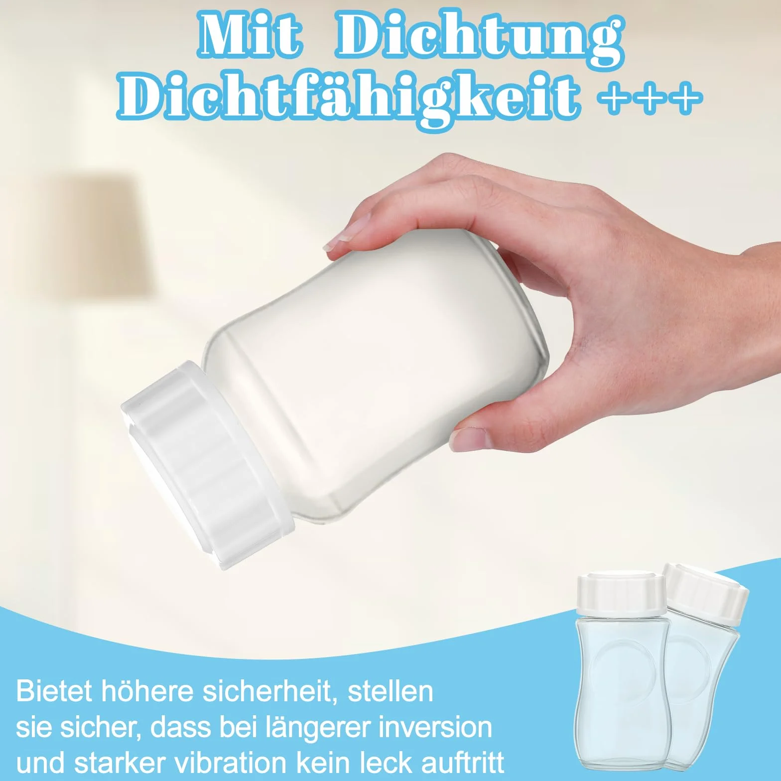 6 chiusure per bottiglie di vetro Philips Avent, coperchio anti-colica con anello di tenuta, chiusura per bottiglie, accessori per viaggi e conservazione (5 cm, bianco)