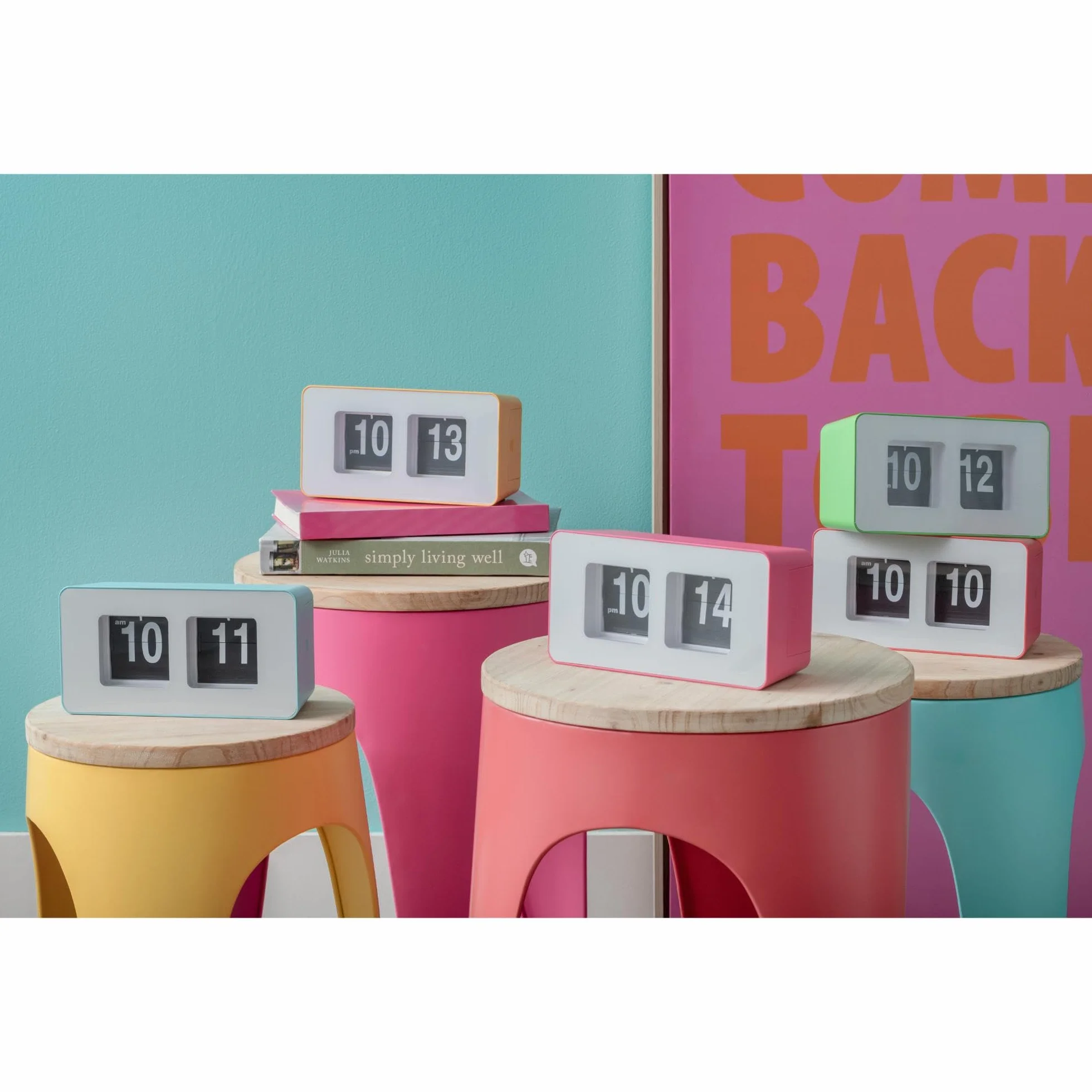 Karlsson Wall/Table Clock Funky Flip Bright Rosa