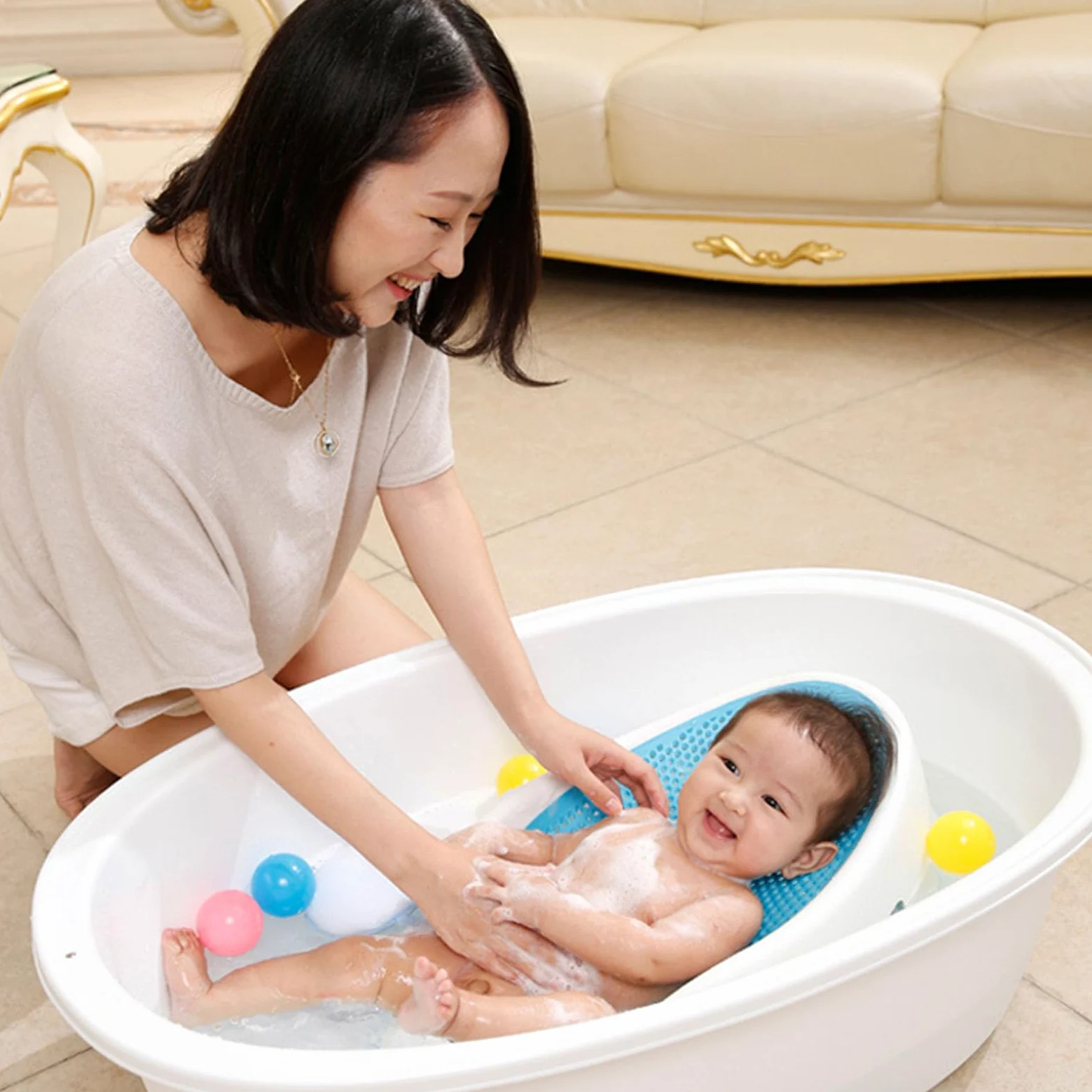 Supporto per Bagnetto, Supporto per Bagnetto in Silicone Morbido TPE, Supporto per Vasca da Bagno per Vasca da Bagno, Staffa di Supporto Sdraiata Comoda e per Neonati